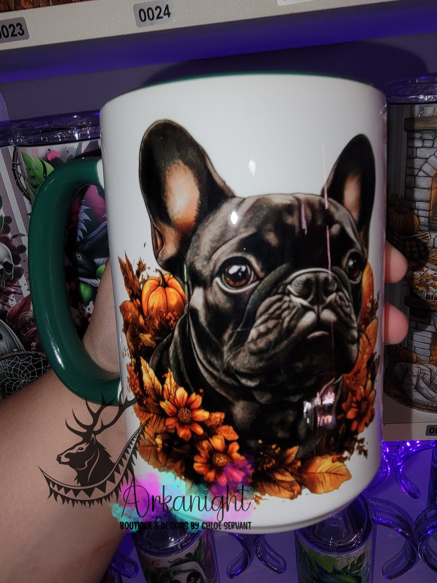 Tasse en céramique sur commande - Collection Automne - French Bulldog Noir