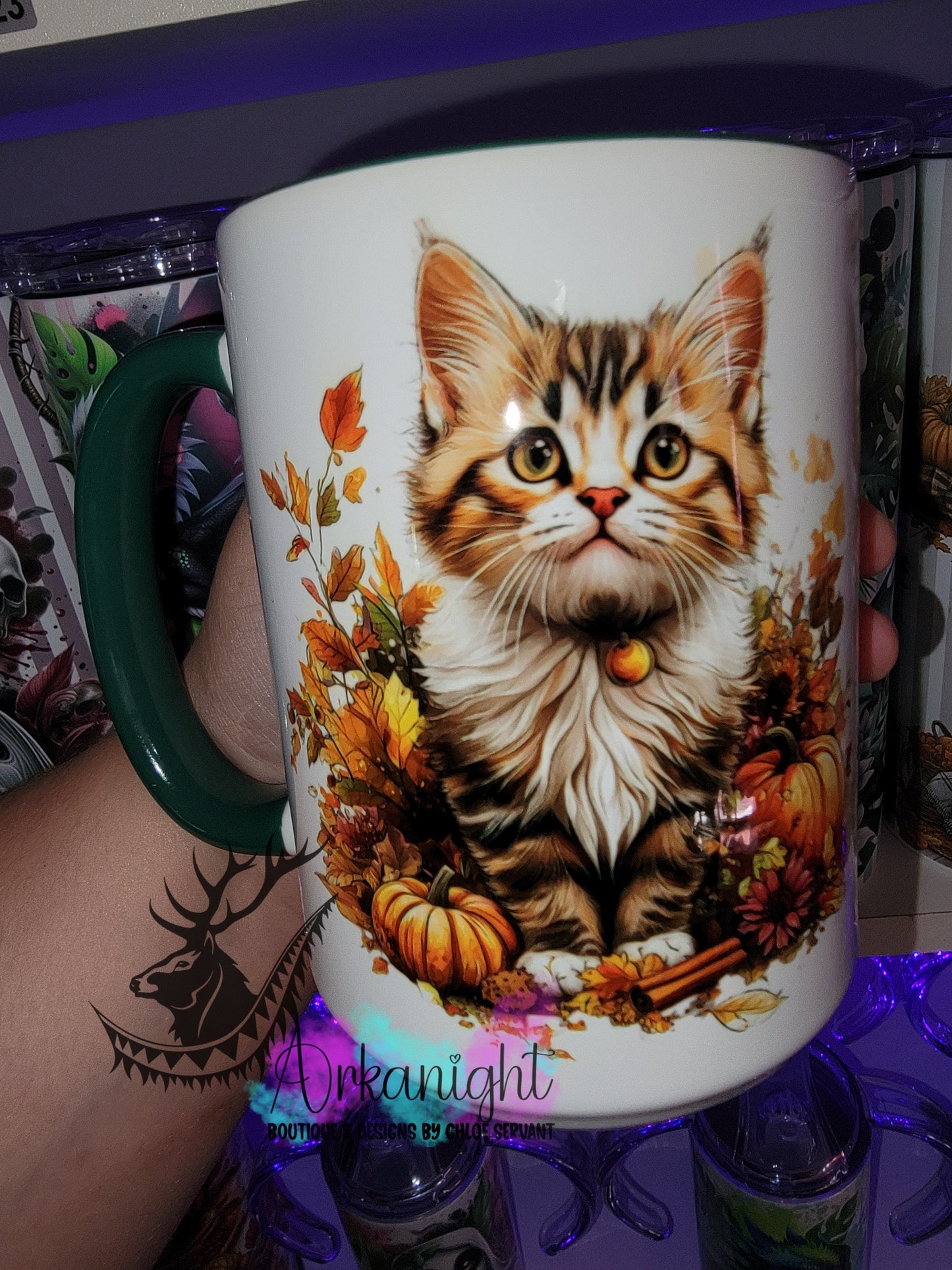 Tasse en céramique sur commande - Collection Automne - Chaton Tabby