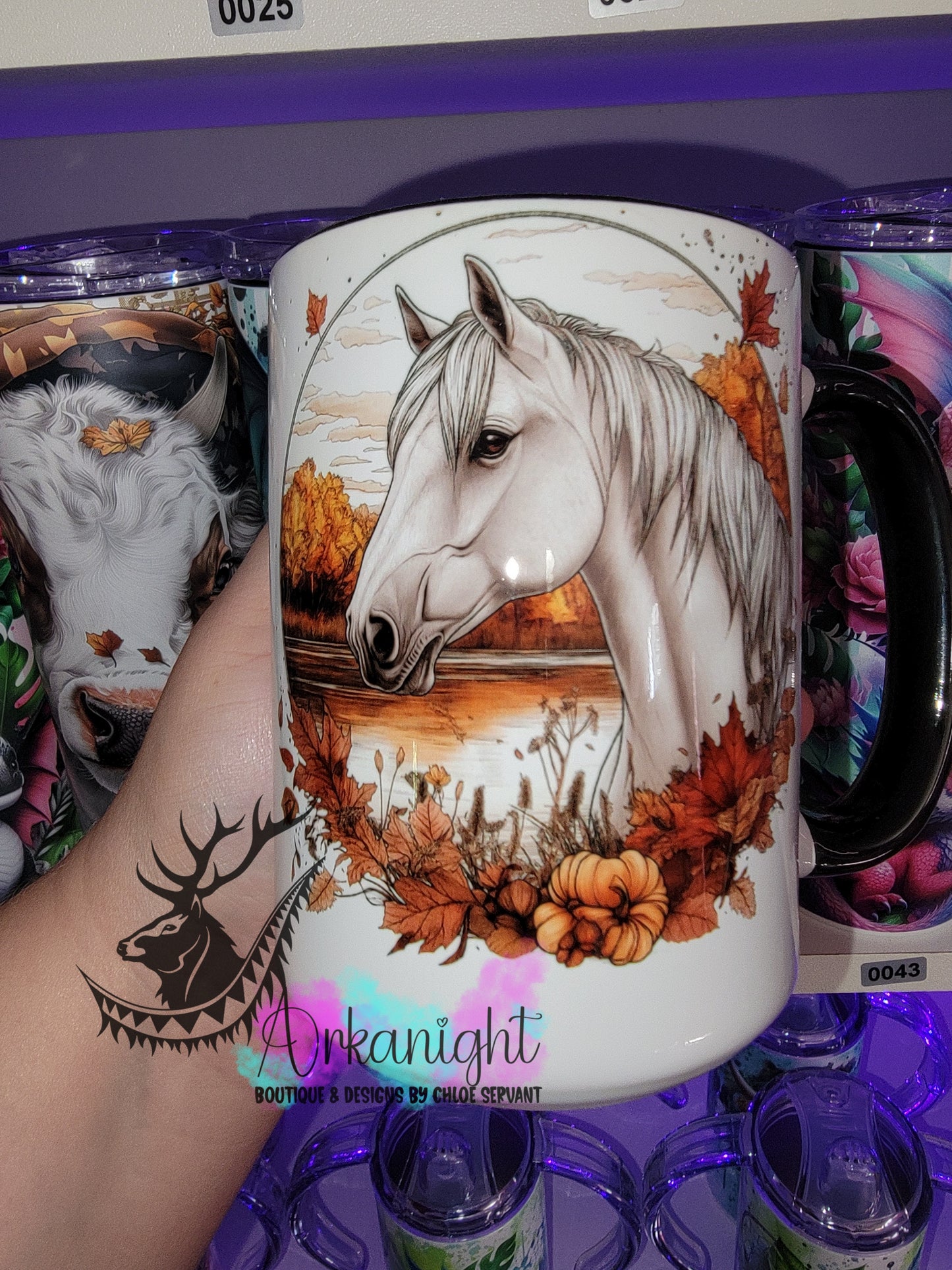 Tasse en céramique sur commande - Collection Automne - Cheval Blanc