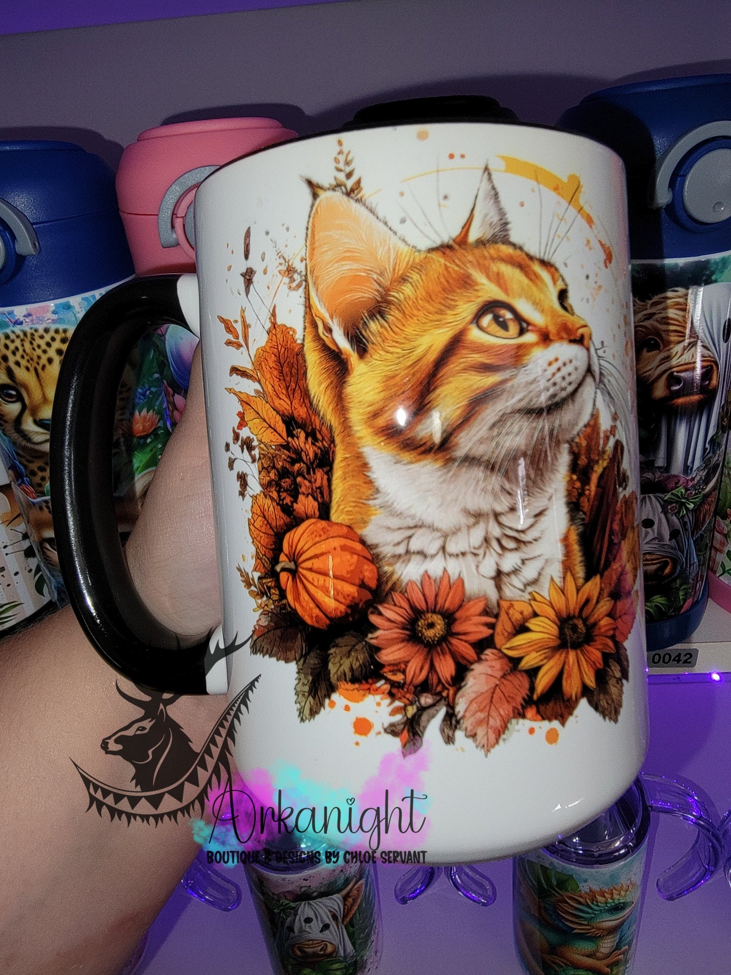 Tasse en céramique sur commande - Collection Automne - Chat Roux