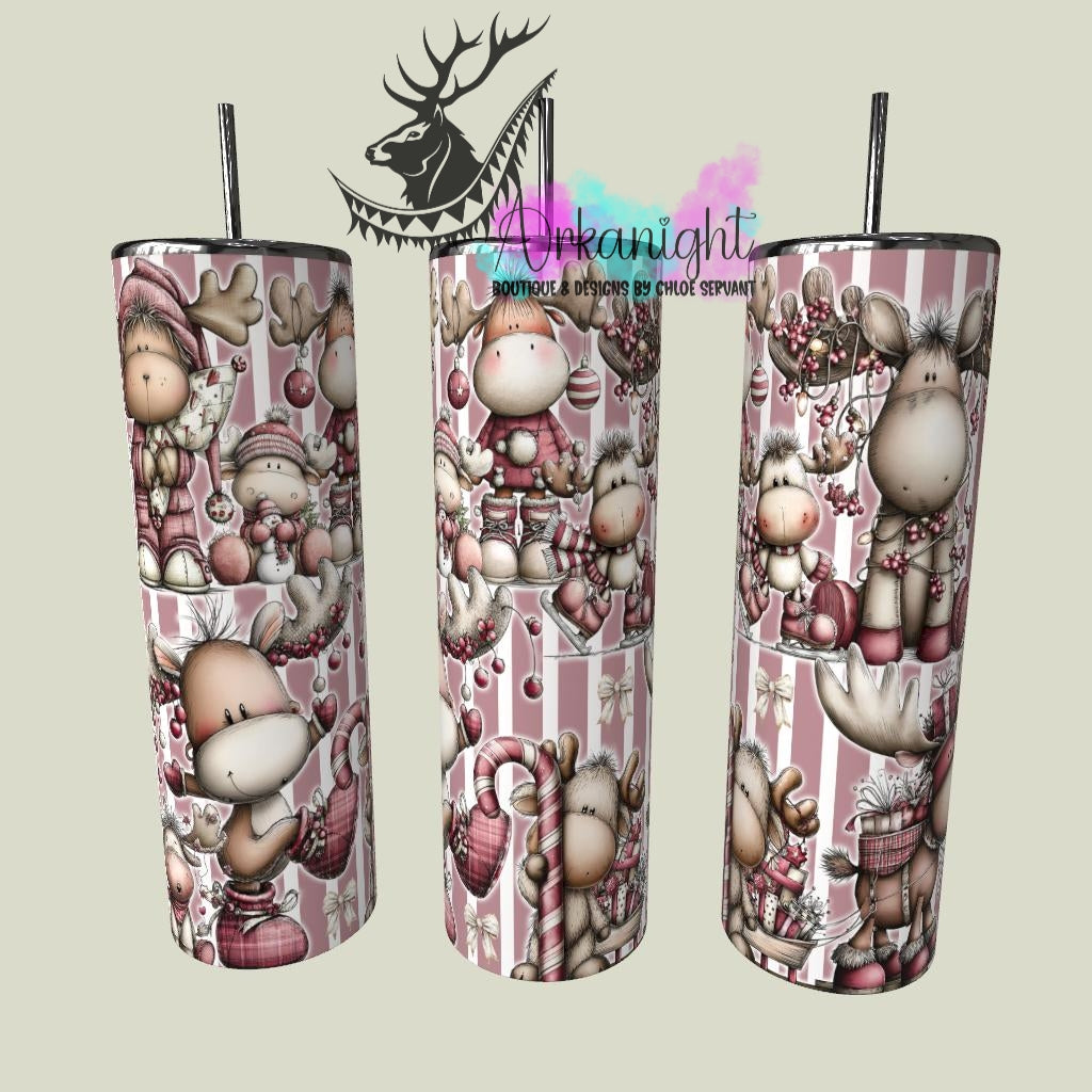 Gourde sur commande - Collection Hiver & Noël 2025 Vintage - Orignaux Festifs - 02