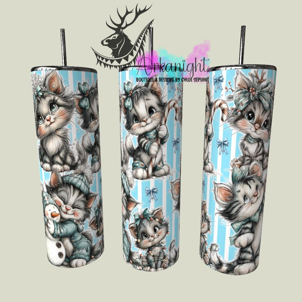 Gourde sur commande - Collection Hiver & Noël 2025 Vintage - Chatons Festifs