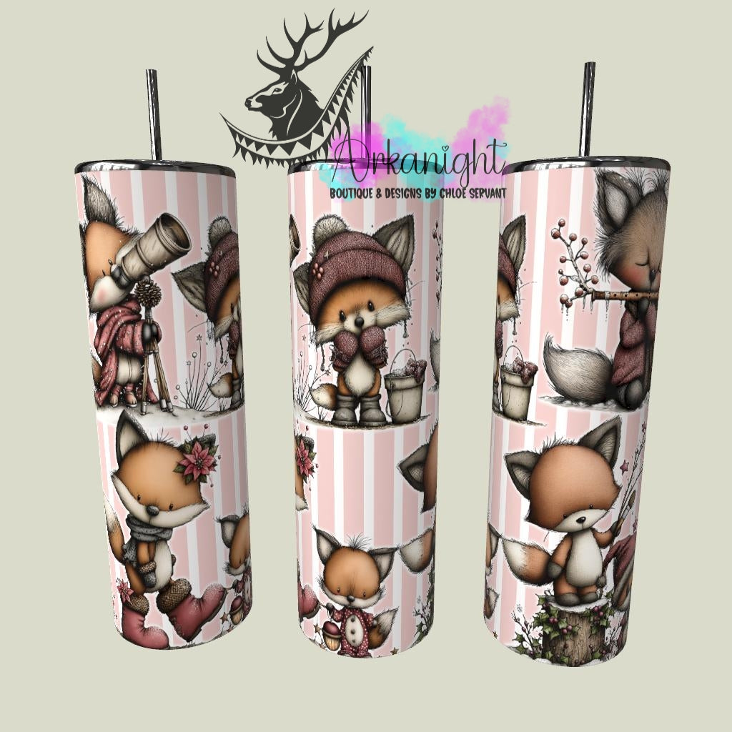 Gourde sur commande - Collection Hiver & Noël 2025 Vintage - Renards Festifs