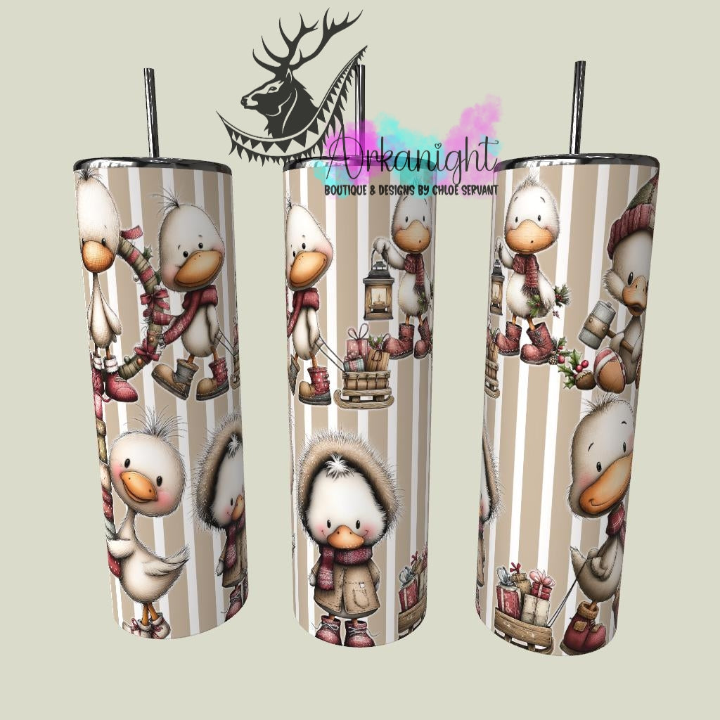 Gourde sur commande - Collection Hiver & Noël 2025 Vintage - Oies Festives - 02