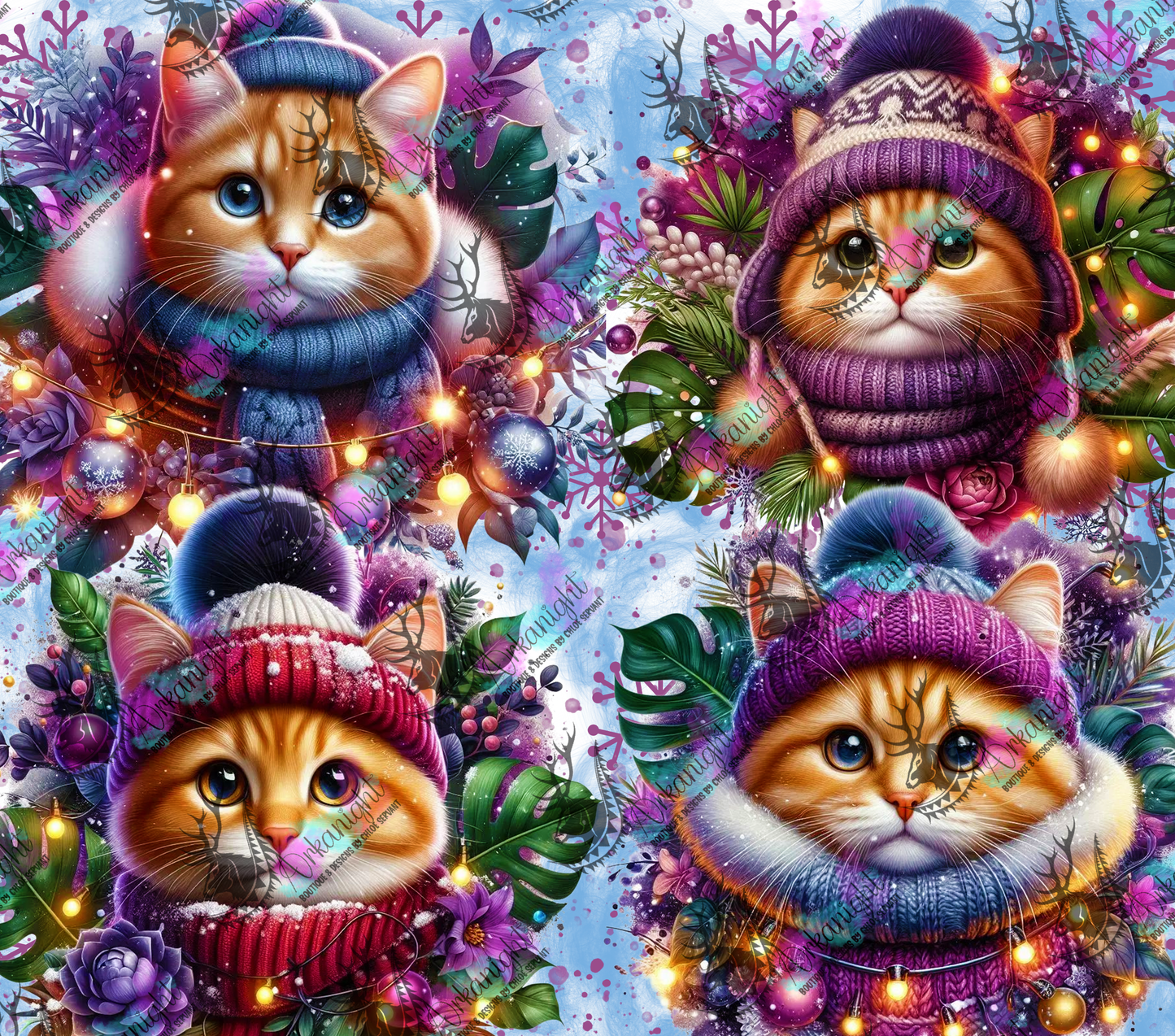 Numérique - Collection Hiver, Monstera & Chats - Chat Roux