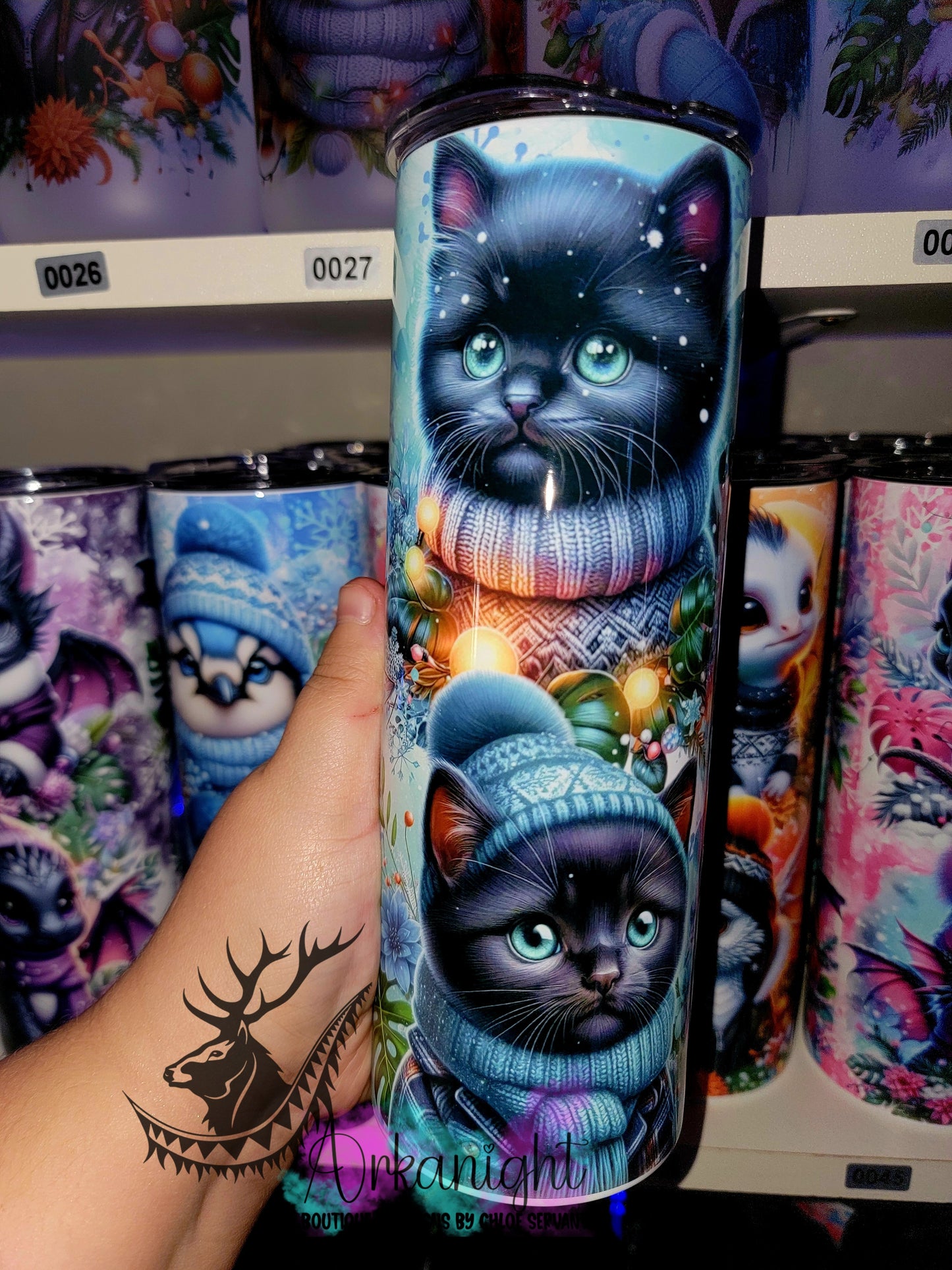 Numérique - Collection Hiver, Monstera & Chats - Chaton Noir