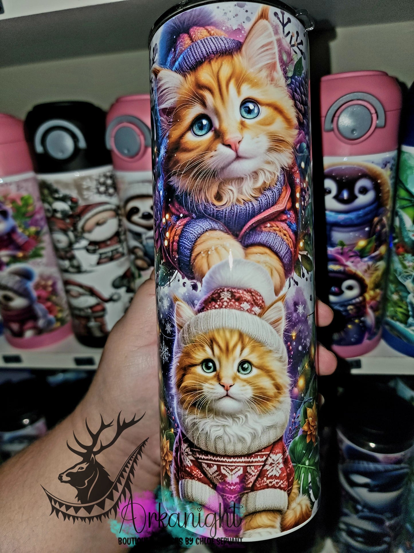 Numérique - Collection Hiver, Monstera & Chats - Chaton Mainecoon Roux