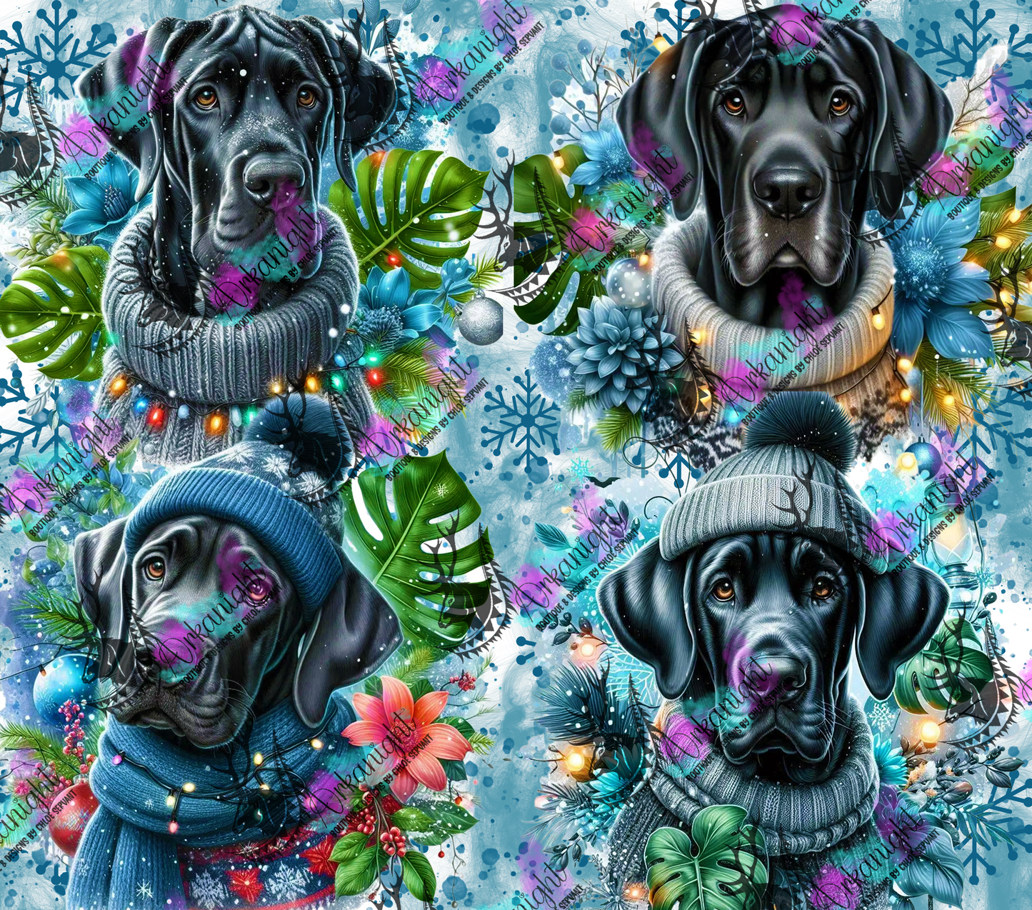 Numérique - Collection Hiver, Monstera & Chien 2025 - Grand Danois