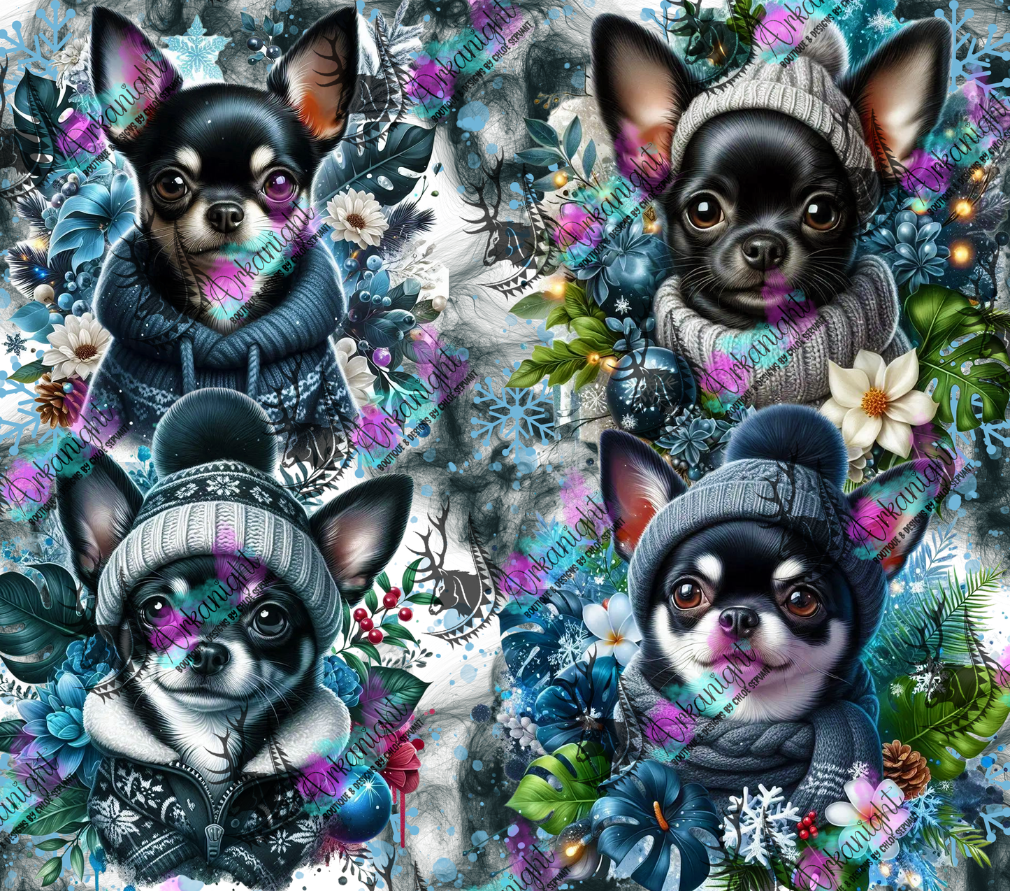 Numérique - Collection Hiver, Monstera & Chien 2025 - Chihuahua