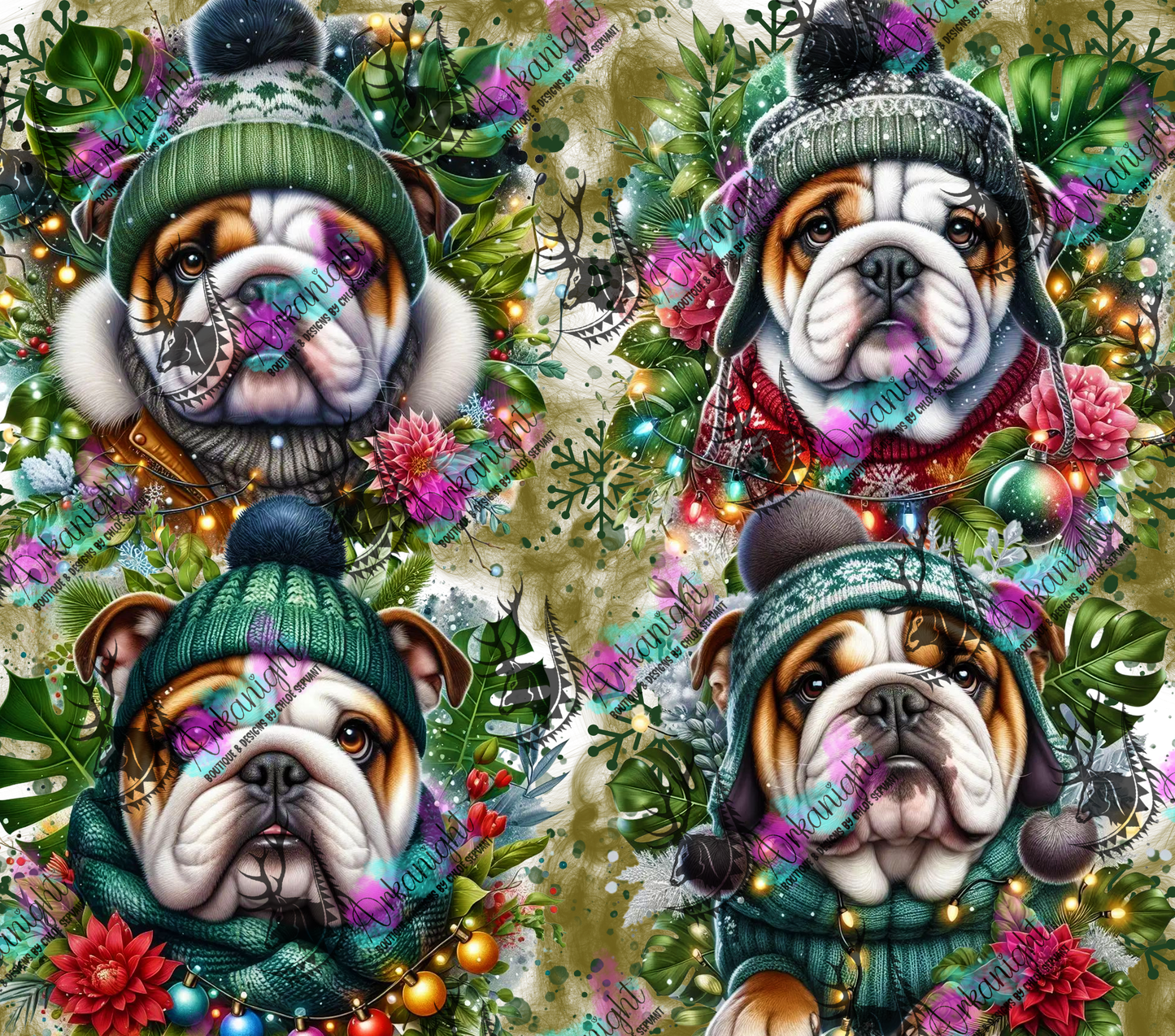 Numérique - Collection Hiver, Monstera & Chien 2025 - English Bulldog
