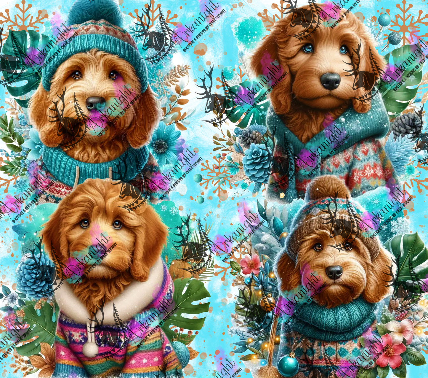 Numérique - Collection Hiver, Monstera & Chien 2025 - Goldendoodle
