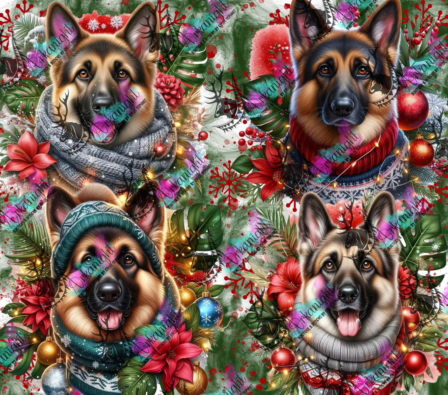 Numérique - Collection Hiver, Monstera & Chien 2025 - Berger Allemand