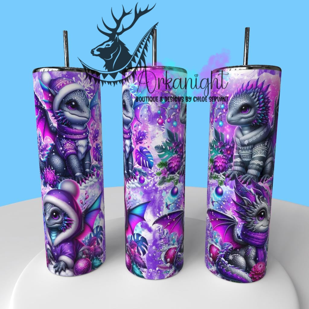 Gourde sur commande - Collection Hiver & Monstera & Dragon 2025 - Gris & Mauve Néon