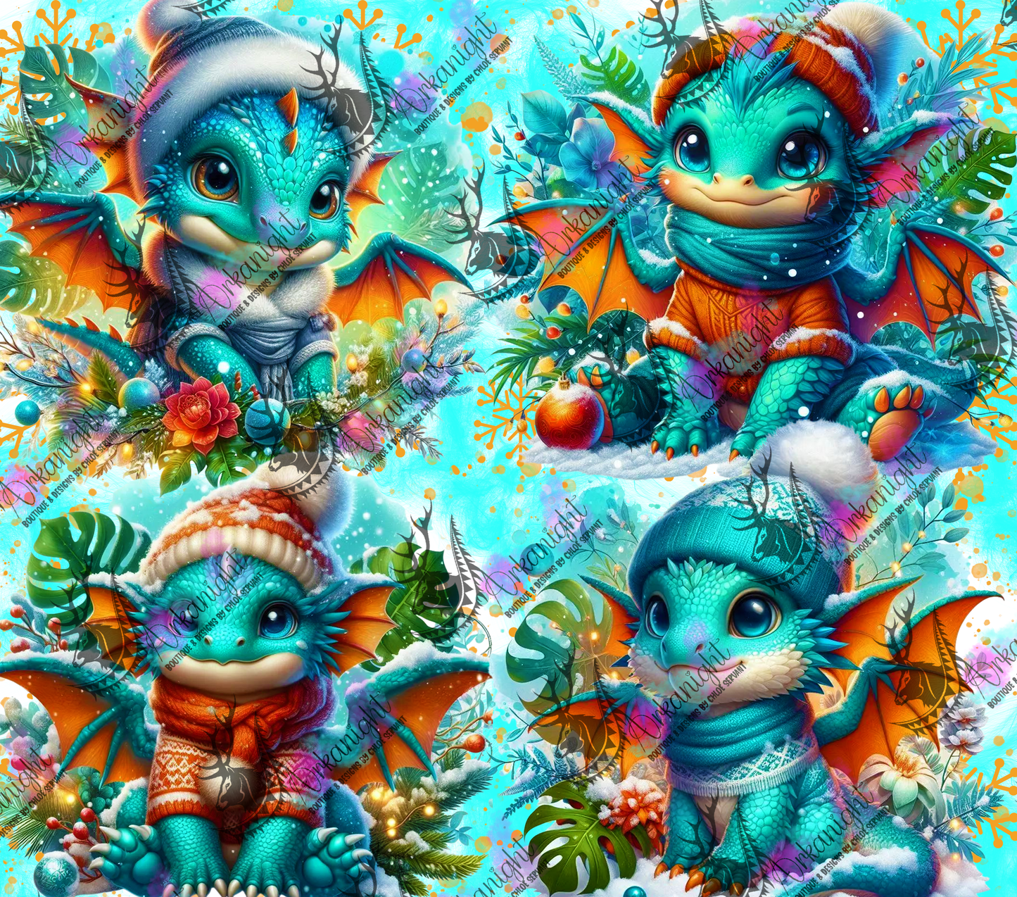 Numérique - Collection Hiver, Monstera & Dragon 2025 - Turquoise & Orange