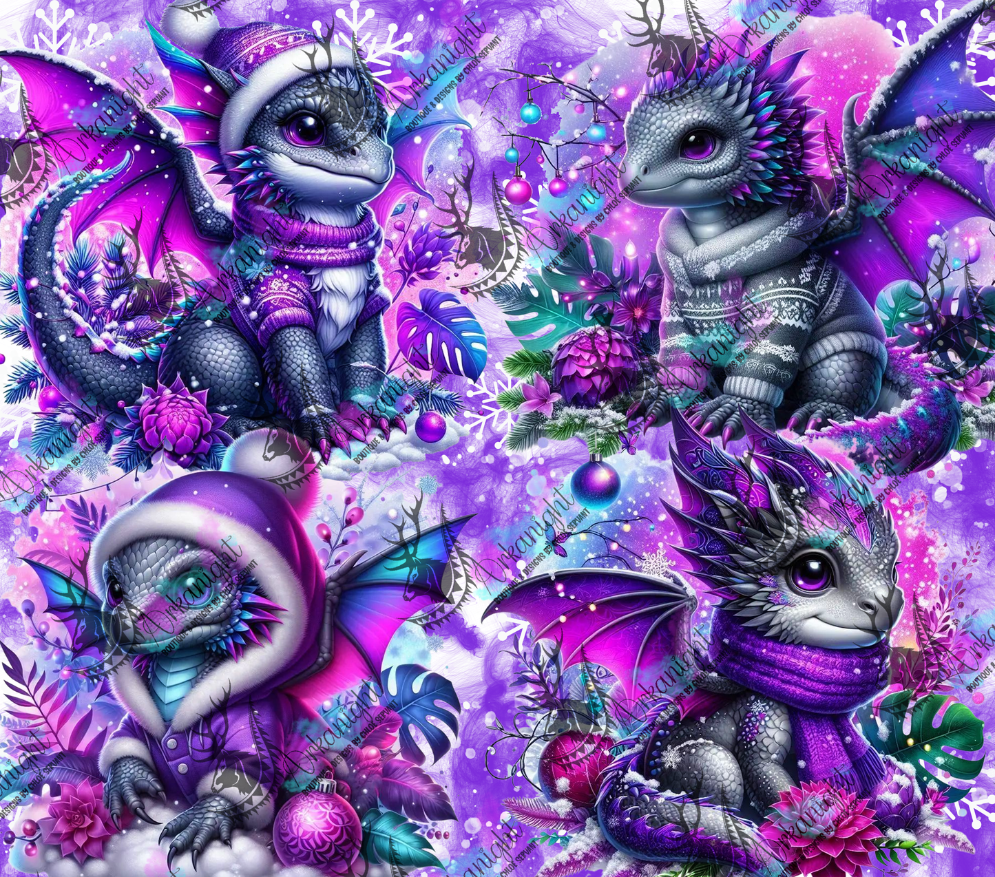 Numérique - Collection Hiver, Monstera & Dragon 2025 - Gris & Mauve Néon