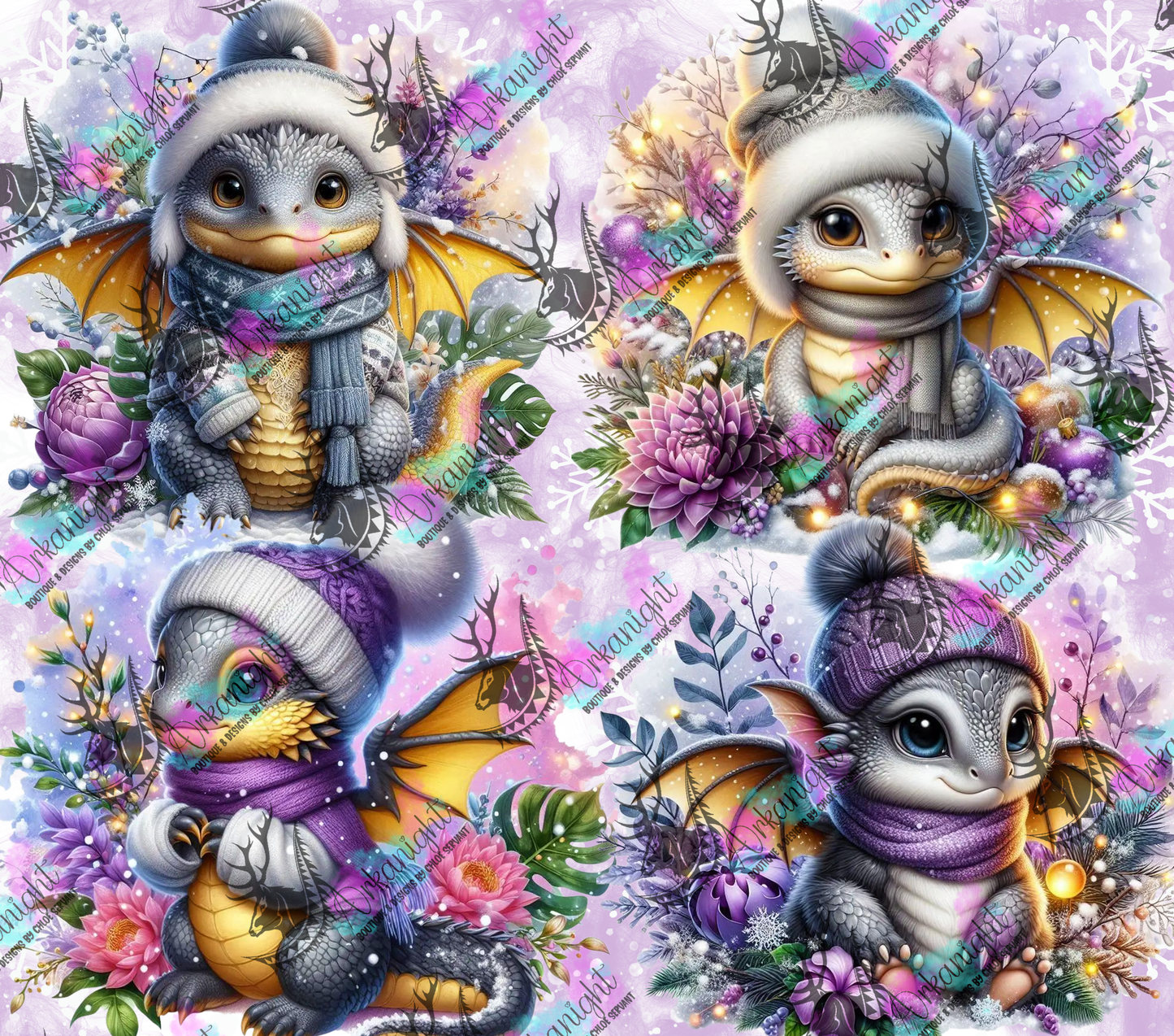 Numérique - Collection Hiver, Monstera & Dragon 2025 - Gris, Jaune & Mauve