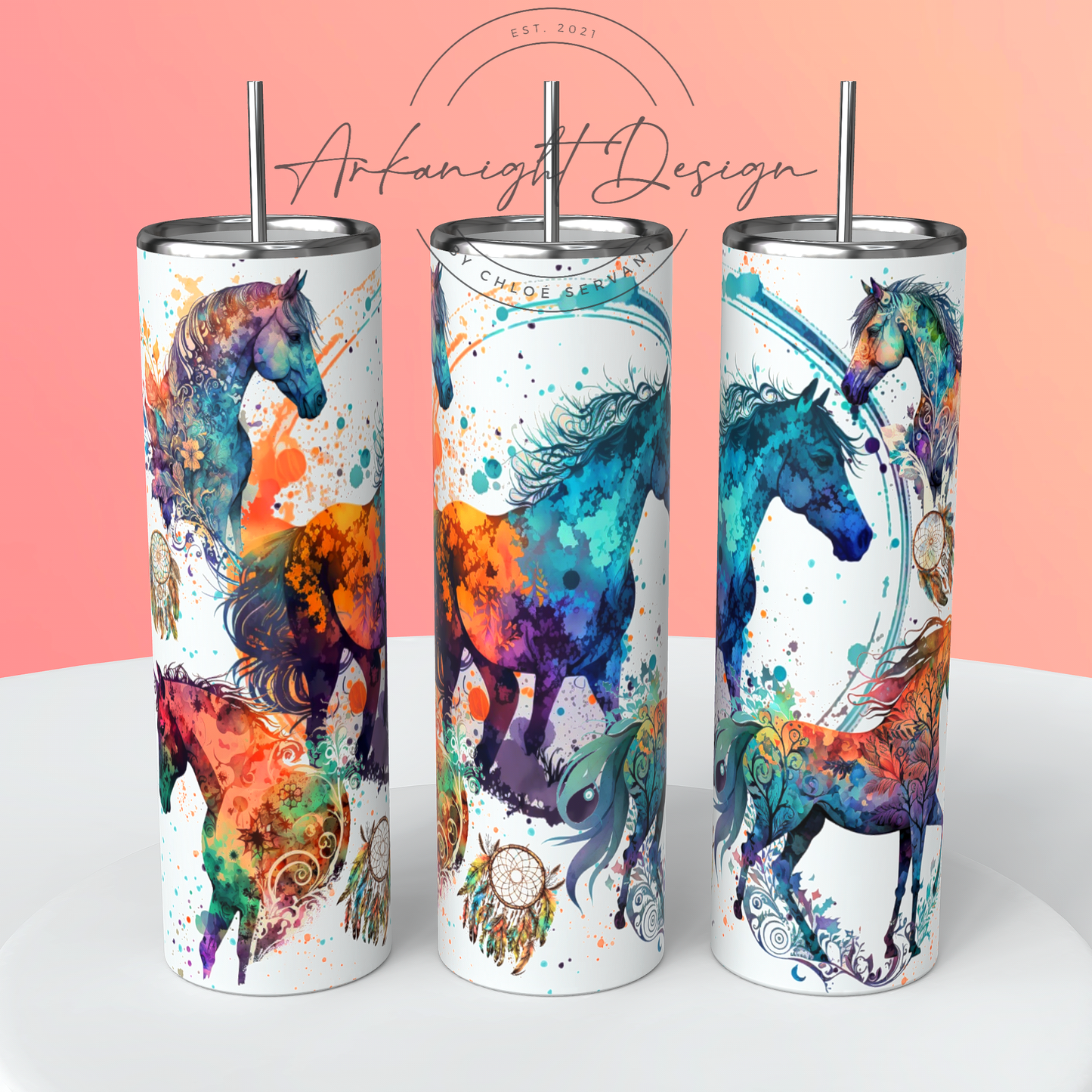 Watercolor horses