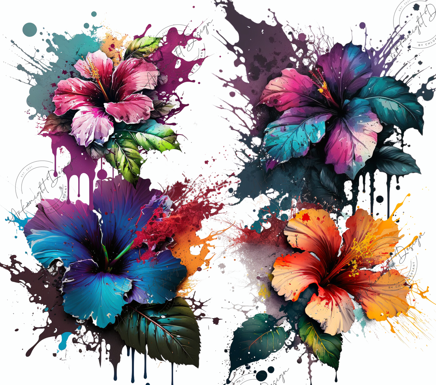 Watercolor Hibiscus