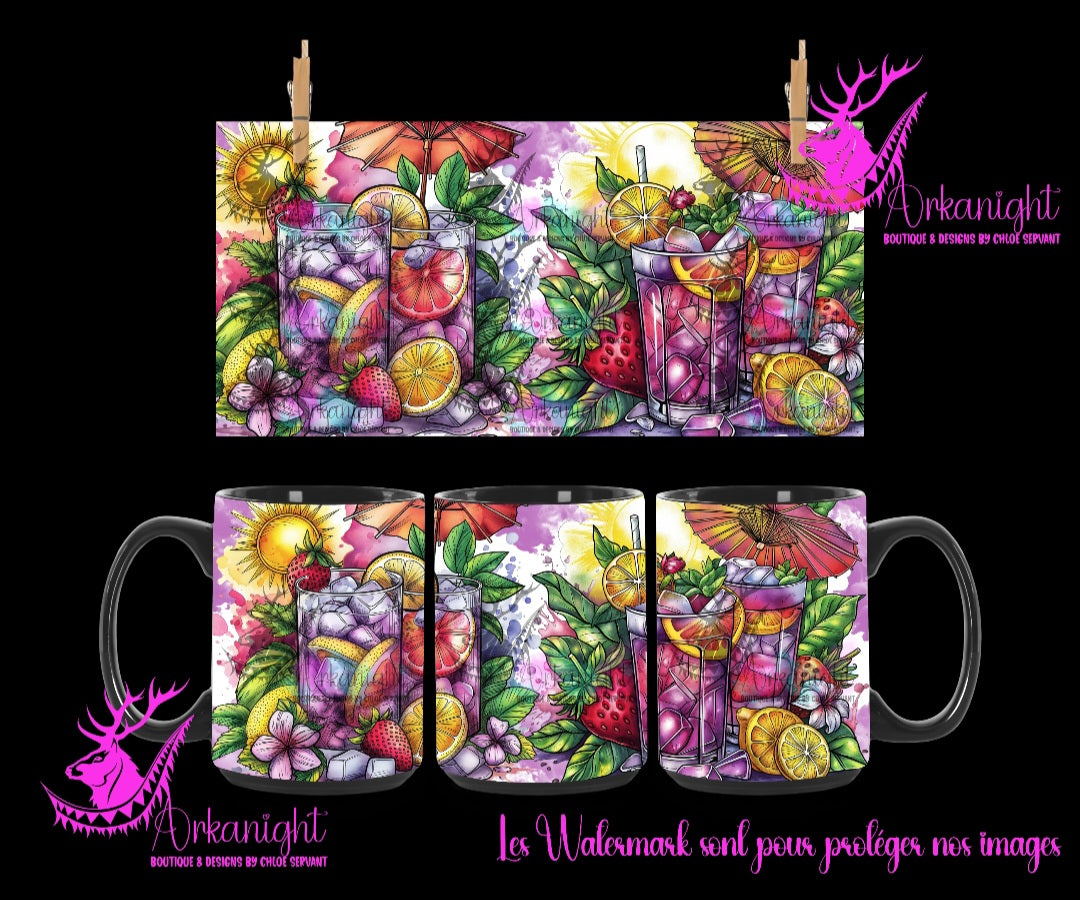 Tasse en céramique sur commande - Summer Drink - 01