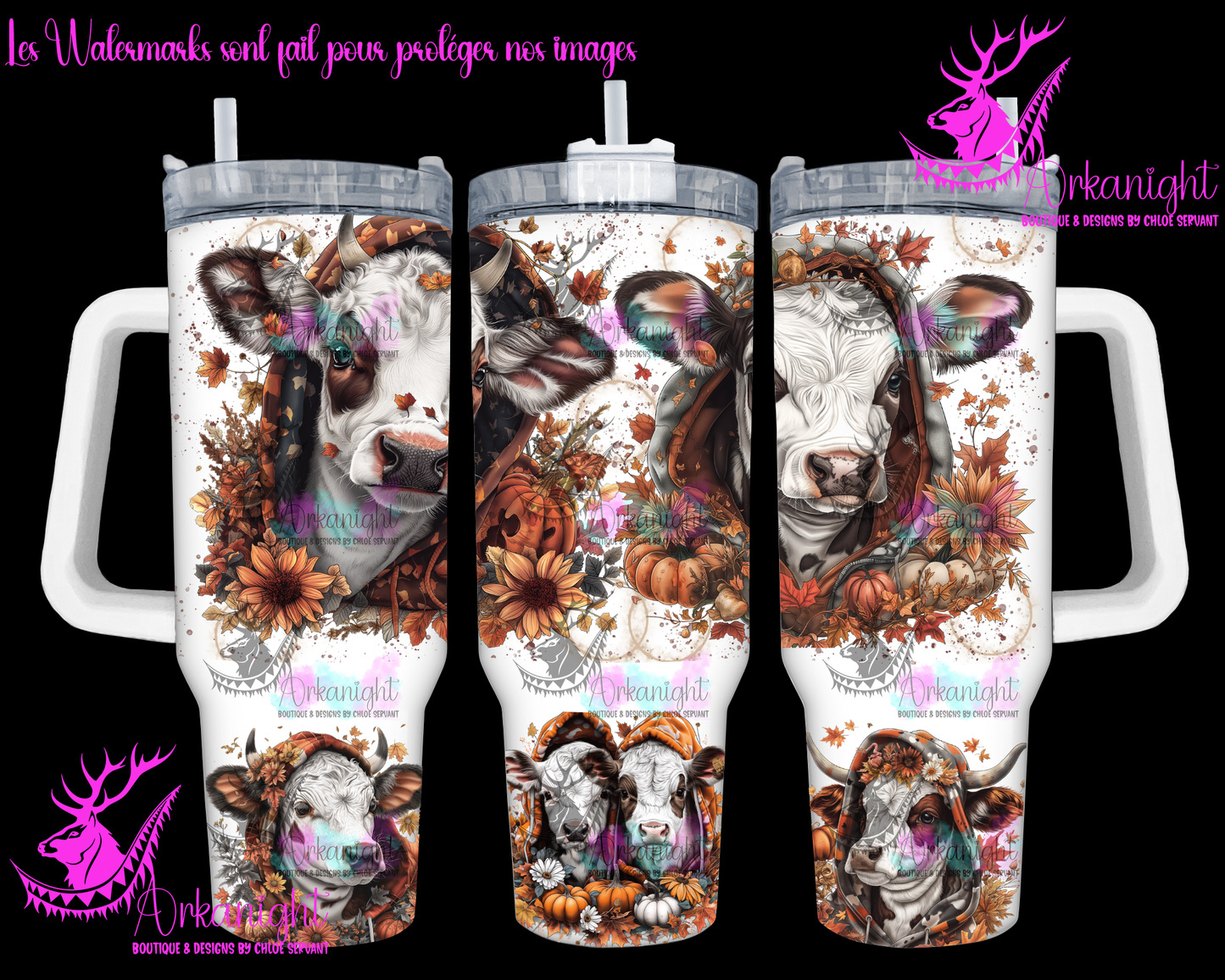 Gourde 40 oz sur commande - Autumn 2024 - Autumn Baby Highland cow