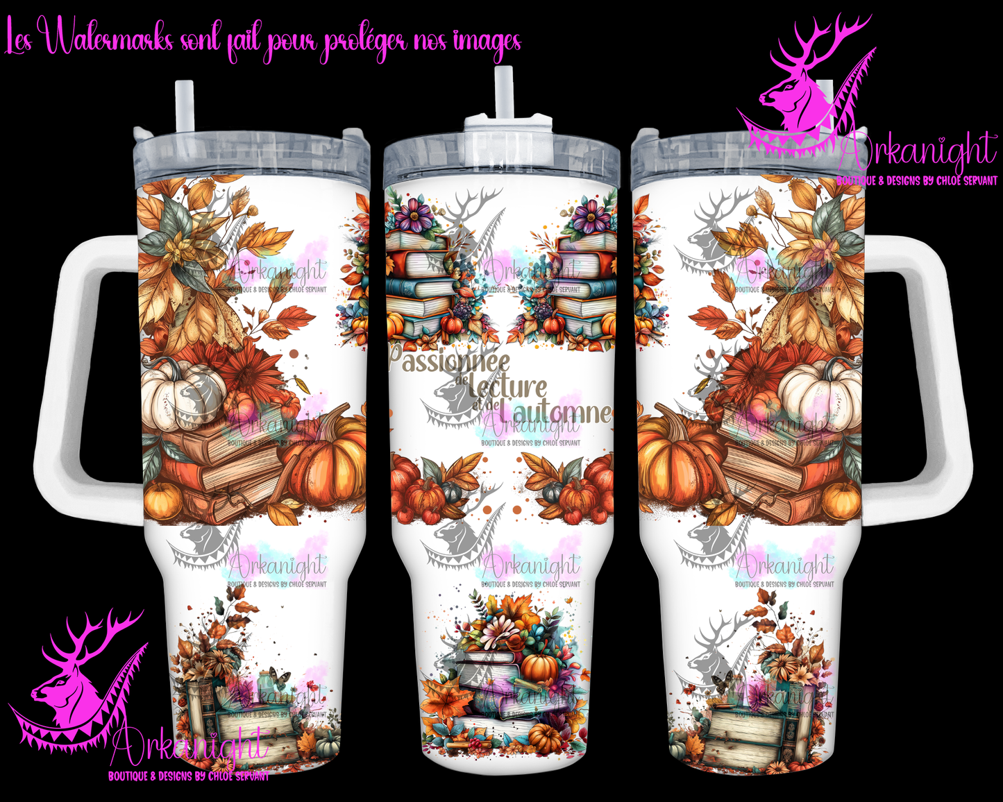 Gourde 40 oz sur commande - Autumn 2024 - Passionnée de Lecture et de l'automne