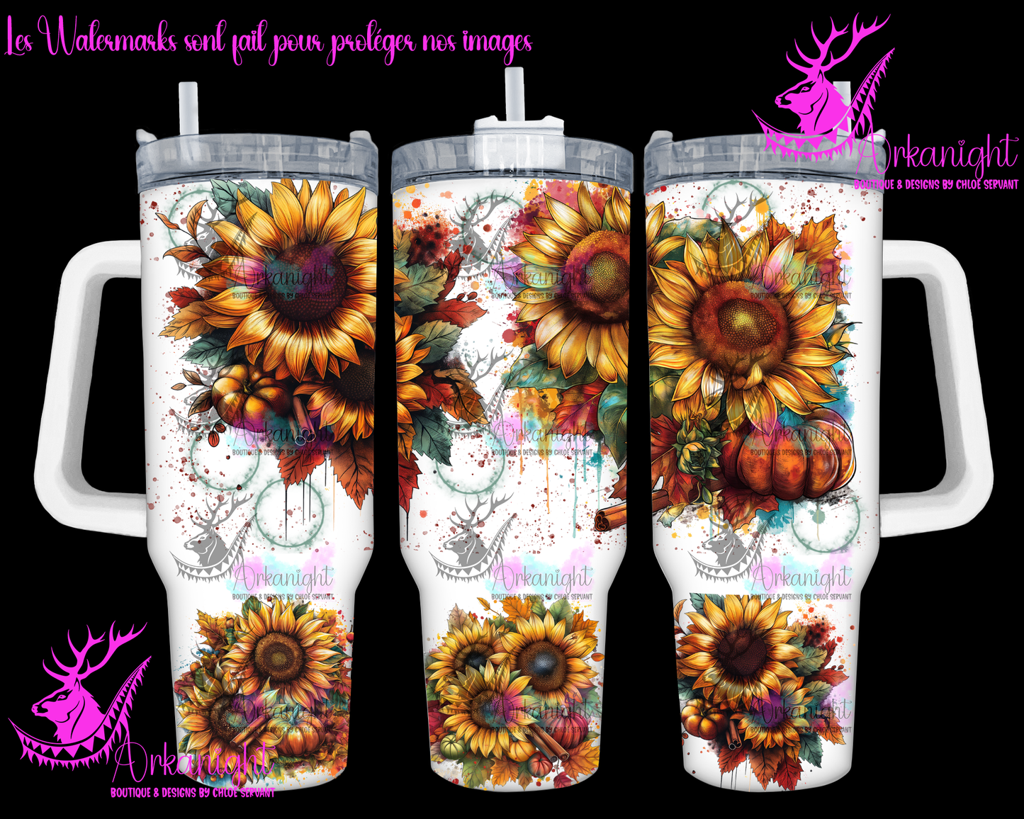 Gourde 40 oz sur commande - Autumn 2024 - Autumn Sunflower