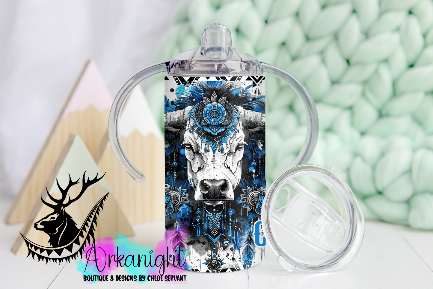 Gourde - Biberon Évolutif sur commande - Blue Aztec Bramabull- Mini Cowboy