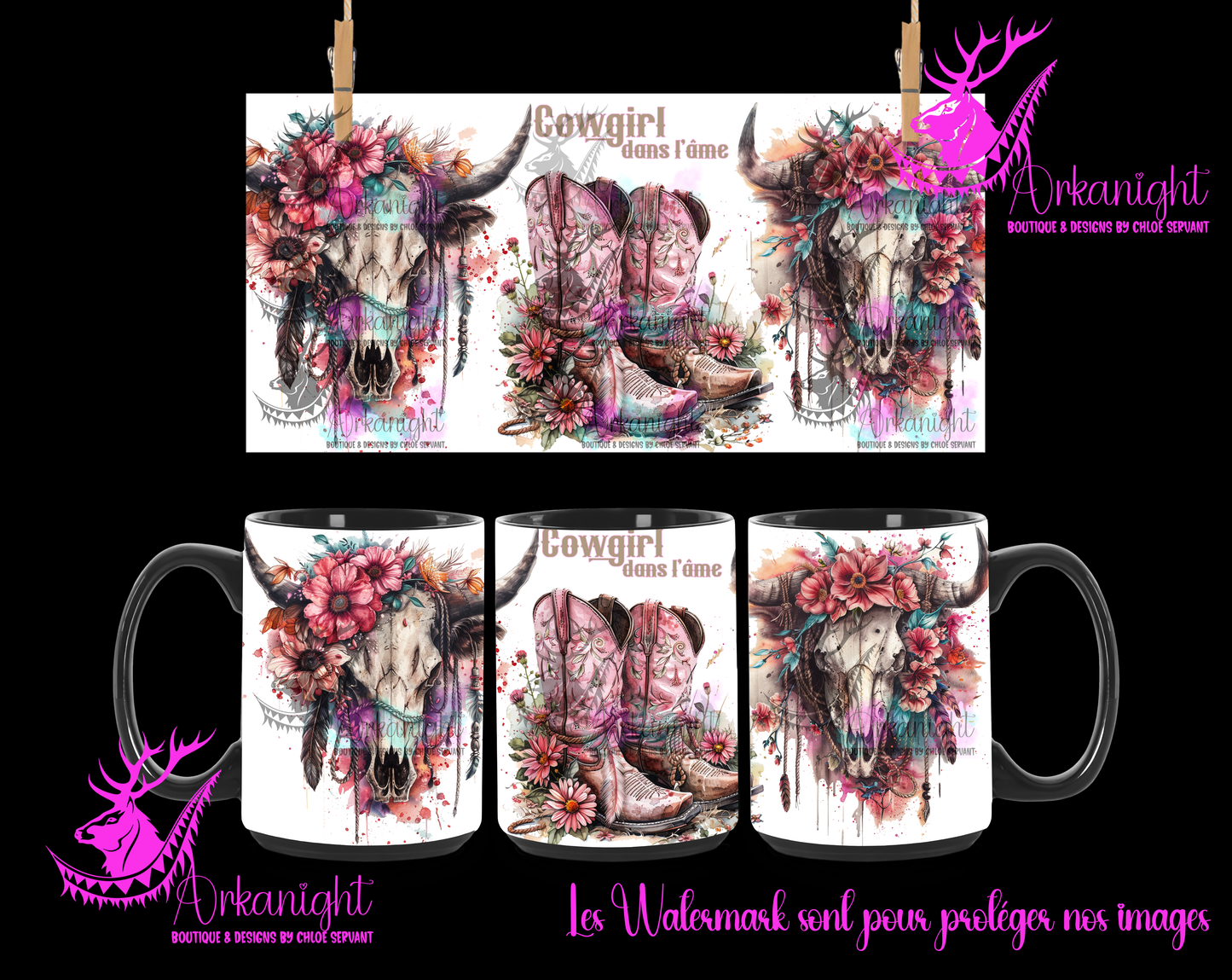 Tasse en céramique sur commande - Bramabull - Rose