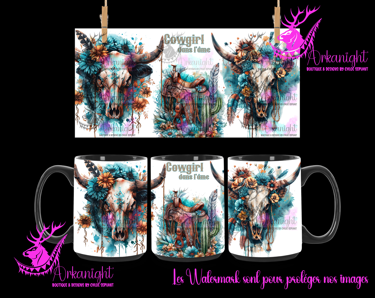 Tasse en céramique sur commande - Bramabull - Bleu