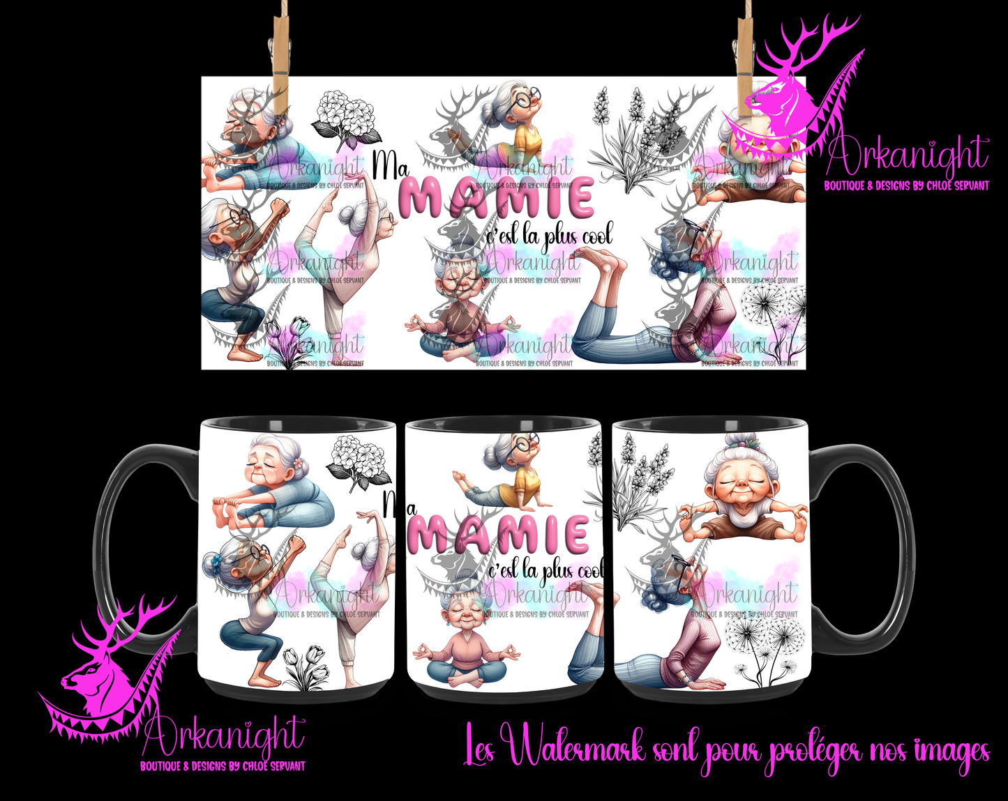 Tasse en céramique sur commande - Ma mamie c'est la plus cool