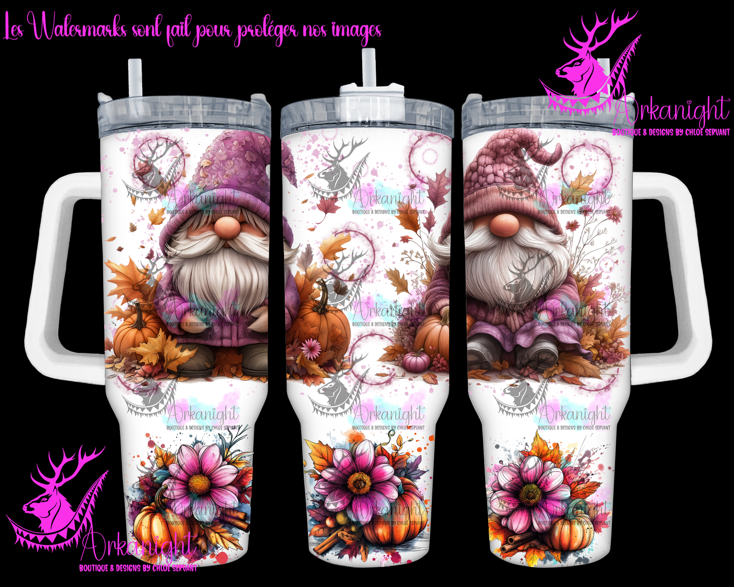 Gourde 40 oz sur commande - Autumn 2024 - Pink Gnome