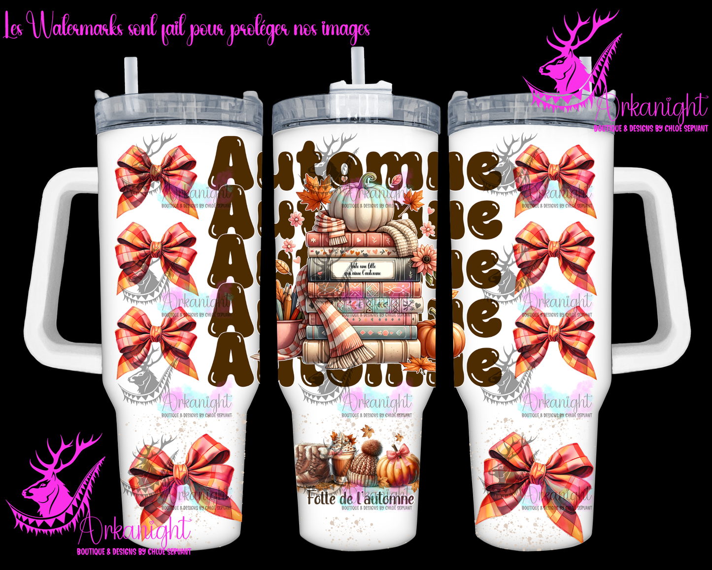 Gourde 40 oz sur commande - Juste une fille qui aime l'automne et les livres