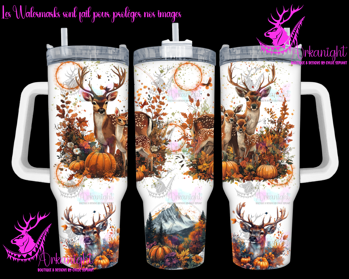 Gourde 40 oz sur commande - Autumn 2024 - Deer Family