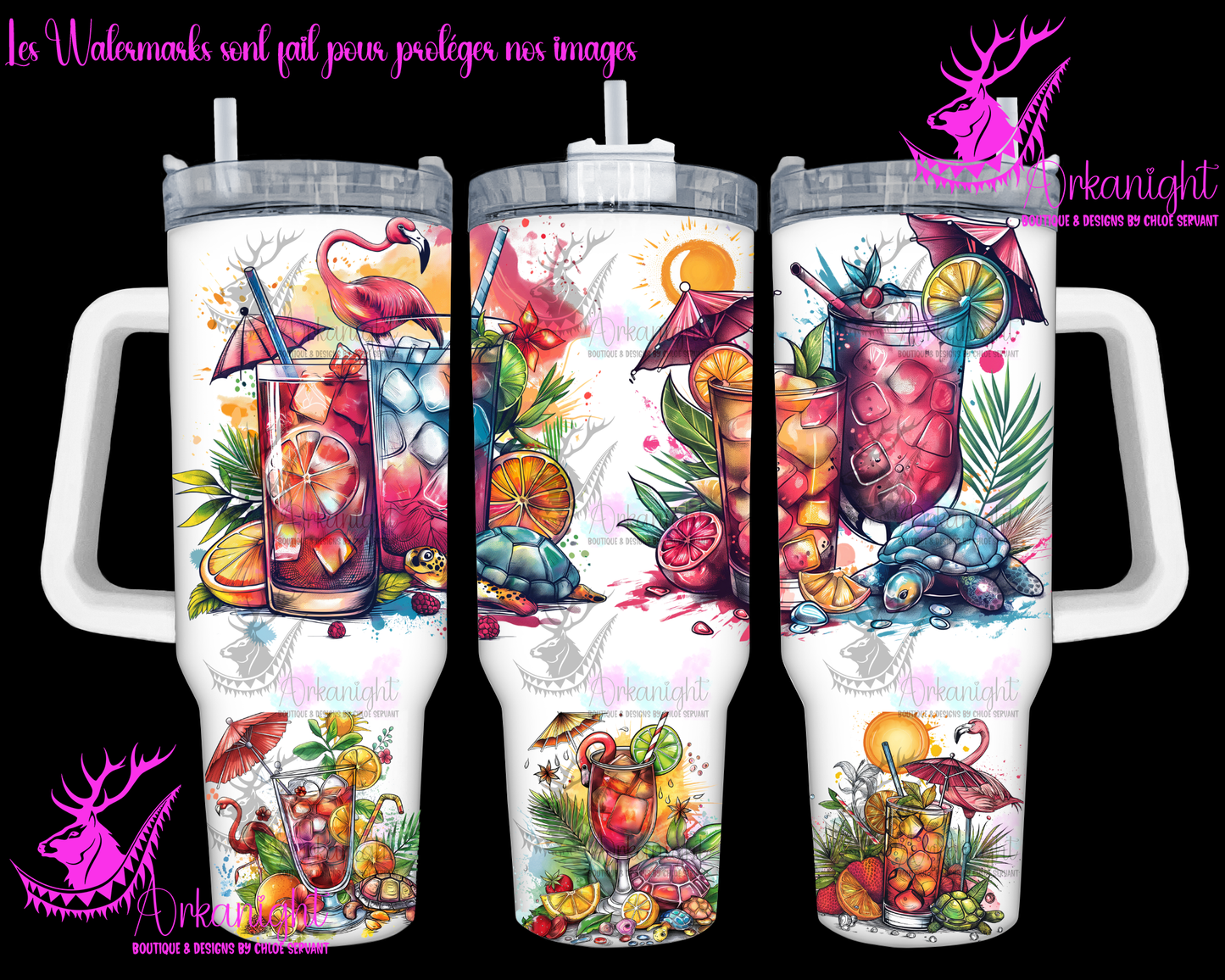 Gourde 40 oz sur commande - Summer Drink - 02