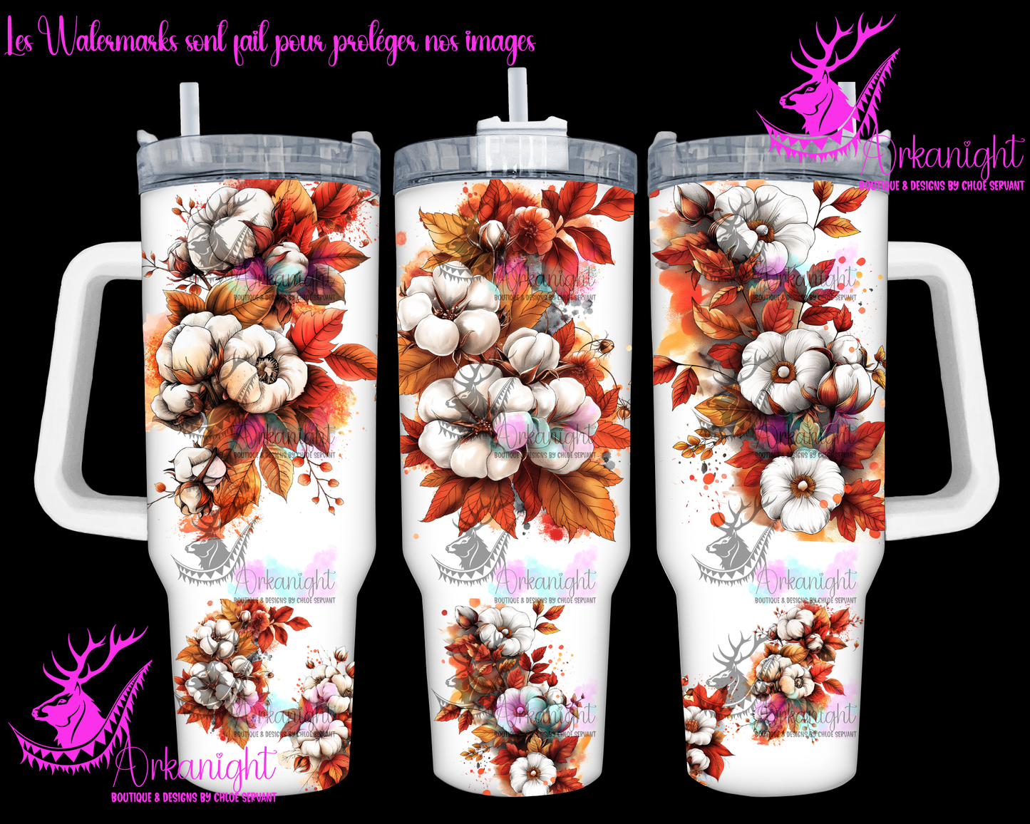 Gourde 40 oz sur commande - Autumn 2024 - Cotton Flower