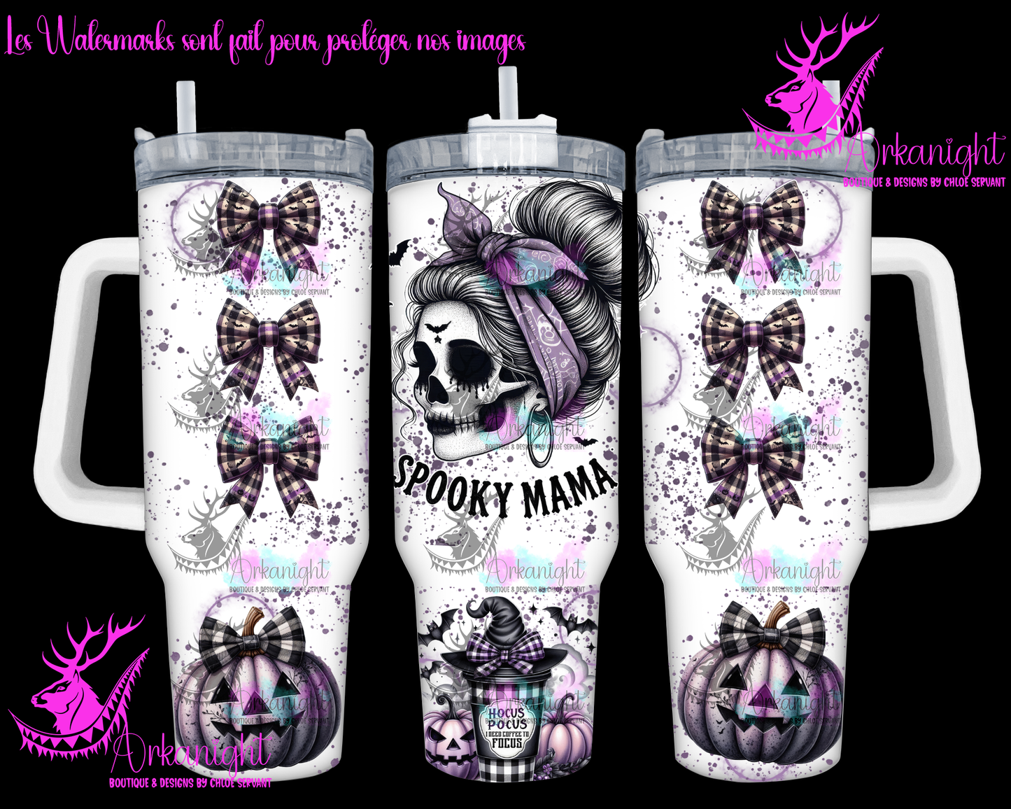 Gourde 40 oz sur commande - Autumn 2024 - Spooky Mama