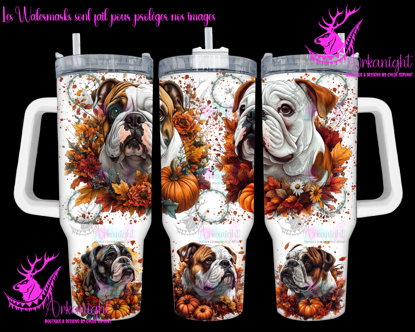 Gourde 40 oz sur commande - Autumn 2024 - English Bulldog