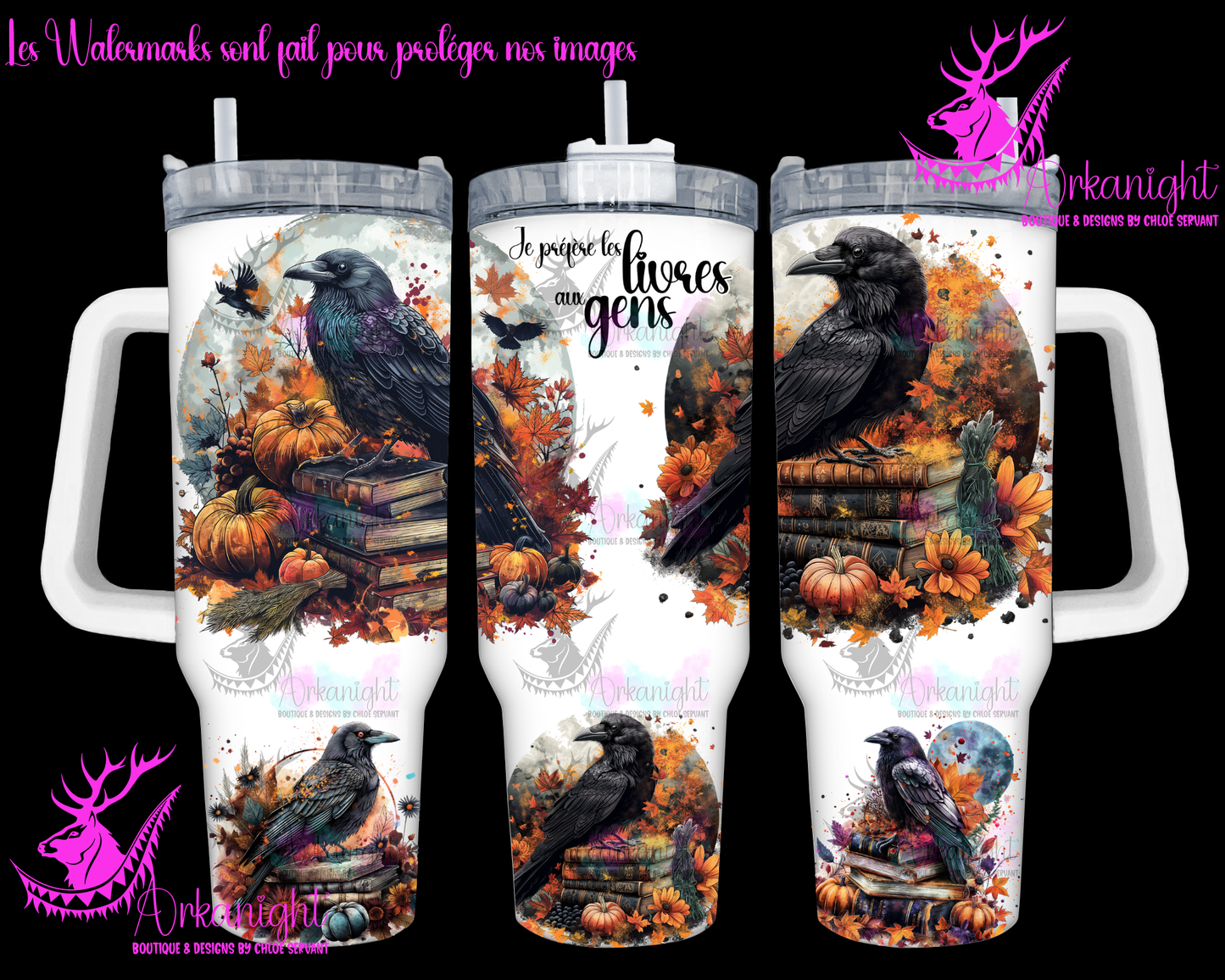 Gourde 40 oz sur commande - Autumn 2024 - Je préfère les livres aux gens