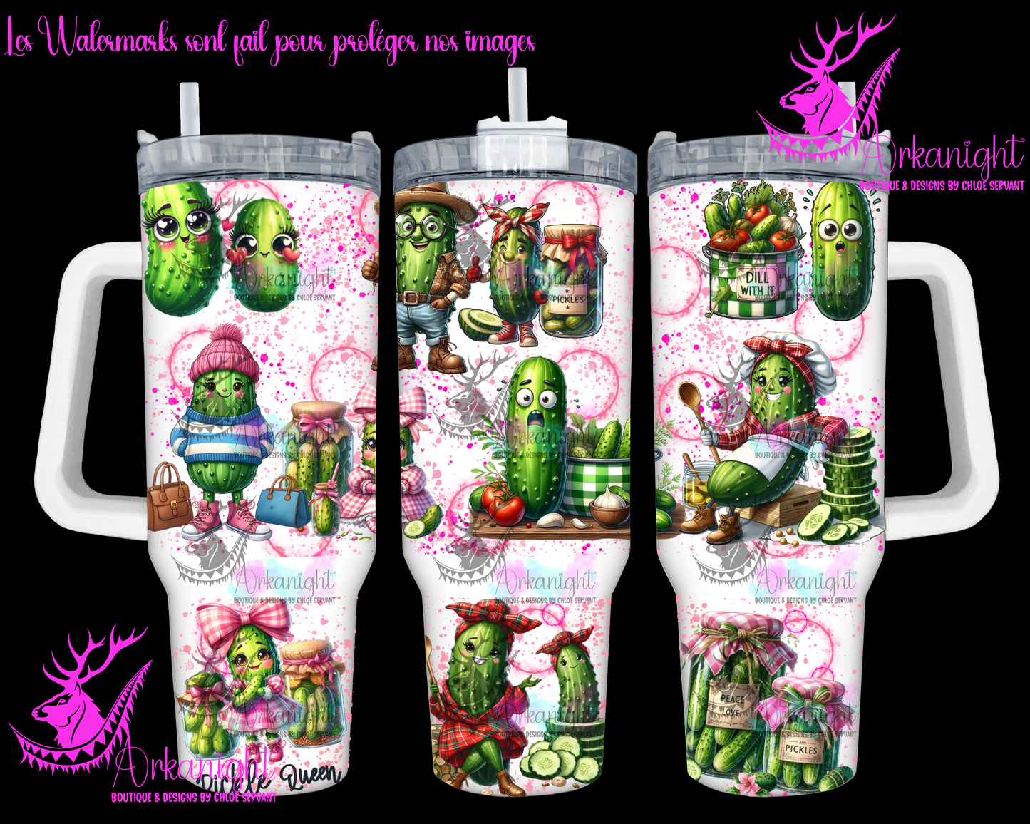Gourde 40 oz sur commande - Autumn 2024 - Pickle - Version Rose