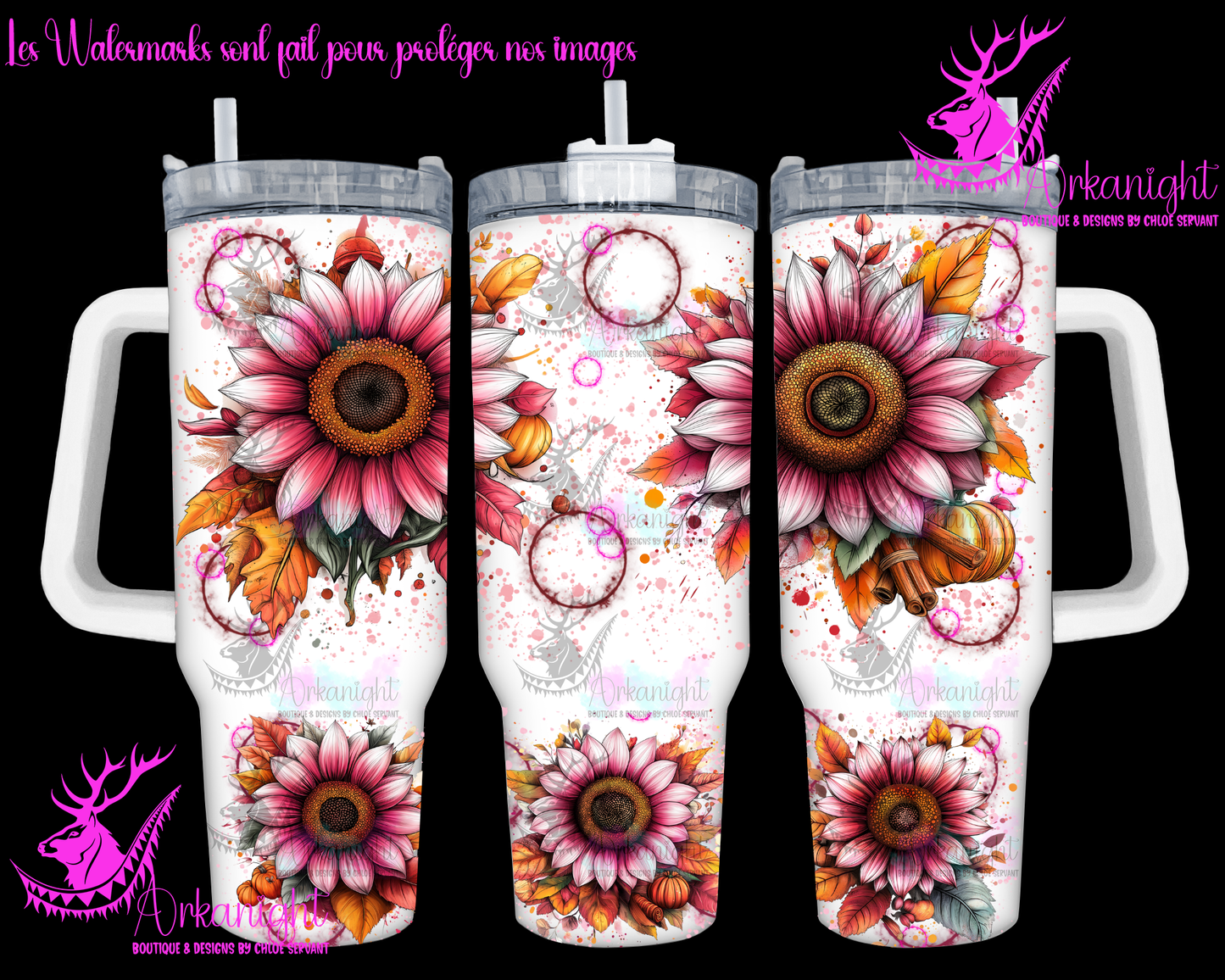 Numérique 40 oz - Autumn 2024 - Pink Sunflower