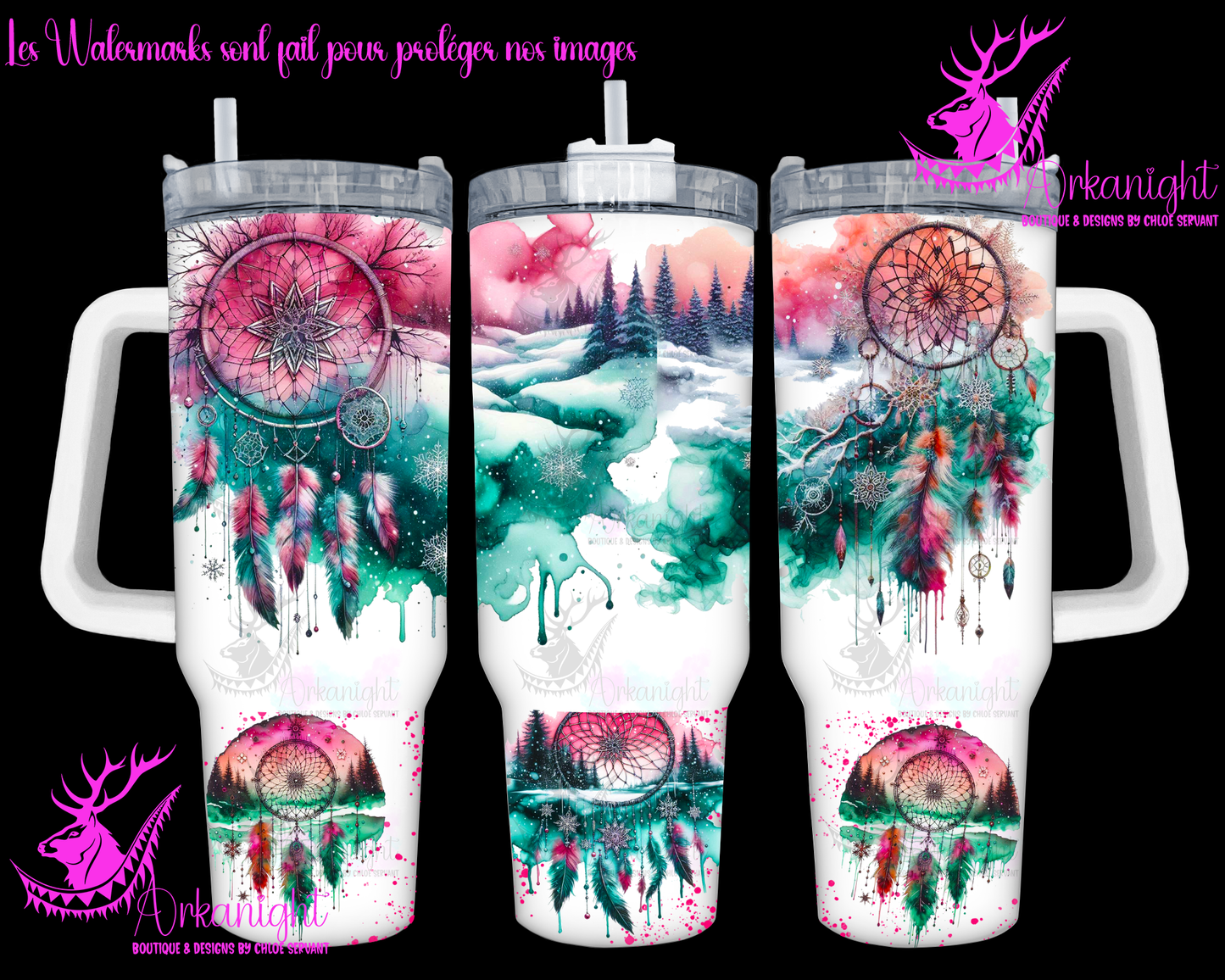 Gourde 40 oz sur commande - Artic Winter Landscape