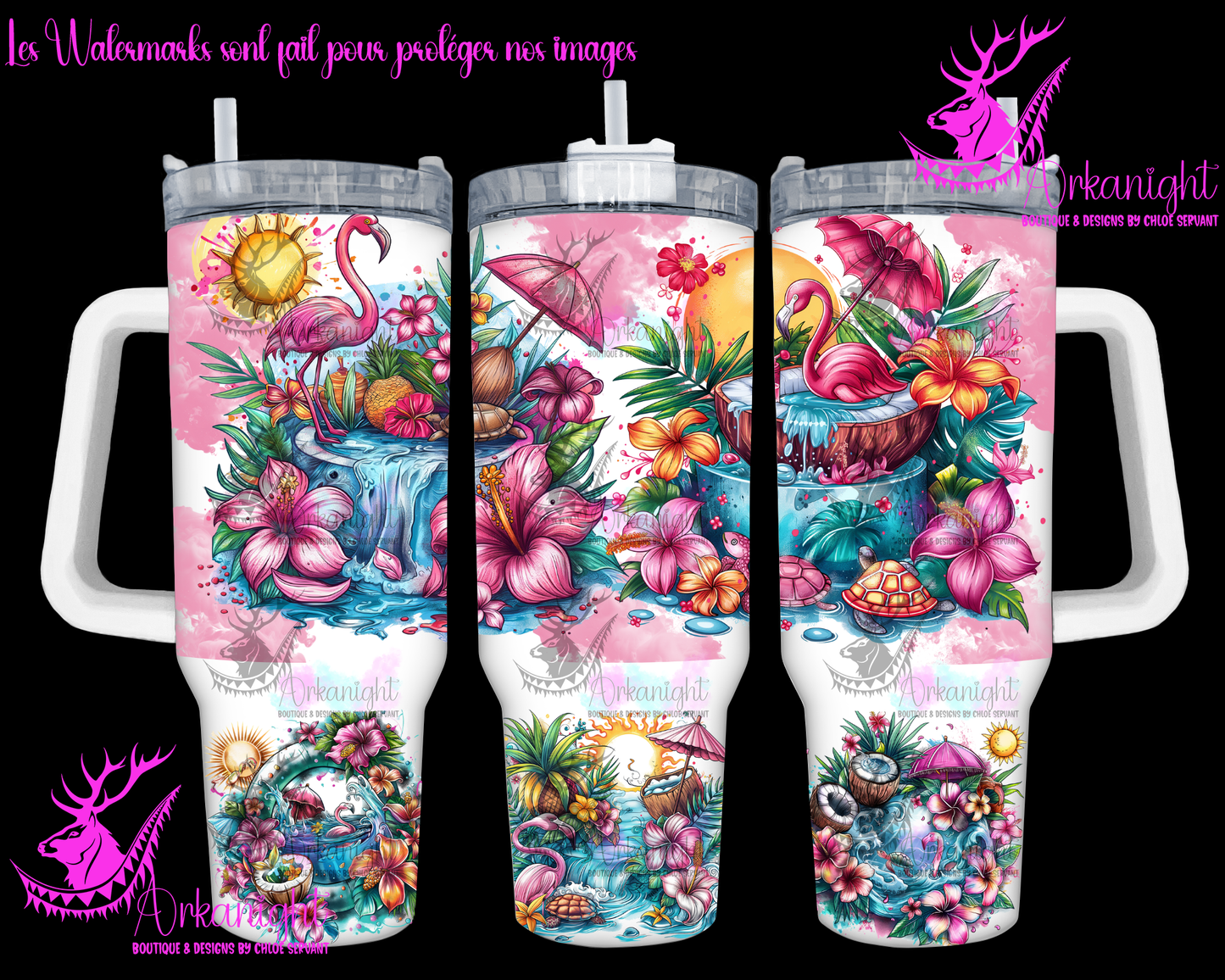 Gourde 40 oz sur commande - Summer Vibes