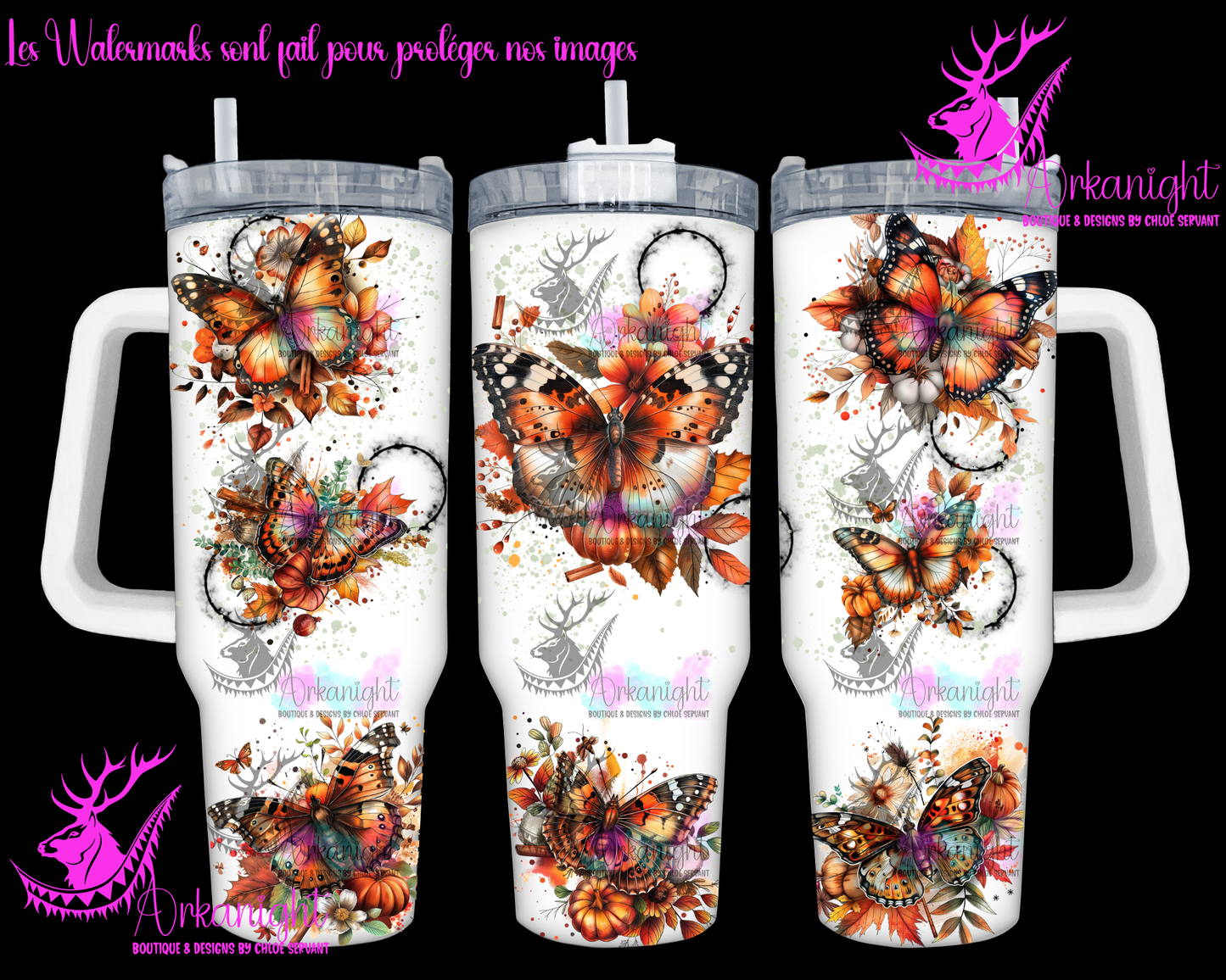 Gourde 40 oz sur commande - Autumn 2024 - Autumn Butterfly