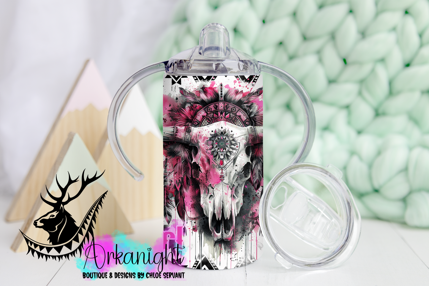 Gourde - Biberon Évolutif sur commande - Pink Aztec Bramabull- Mini Cowgirl