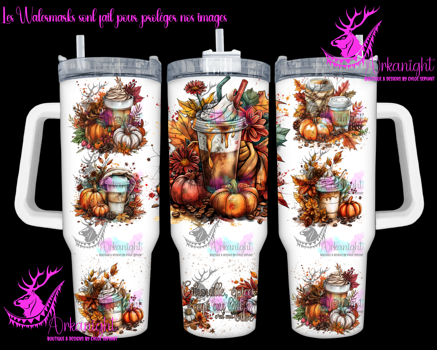 Gourde 40 oz sur commande - Autumn 2024 - Citrouille, épices et Café au lait