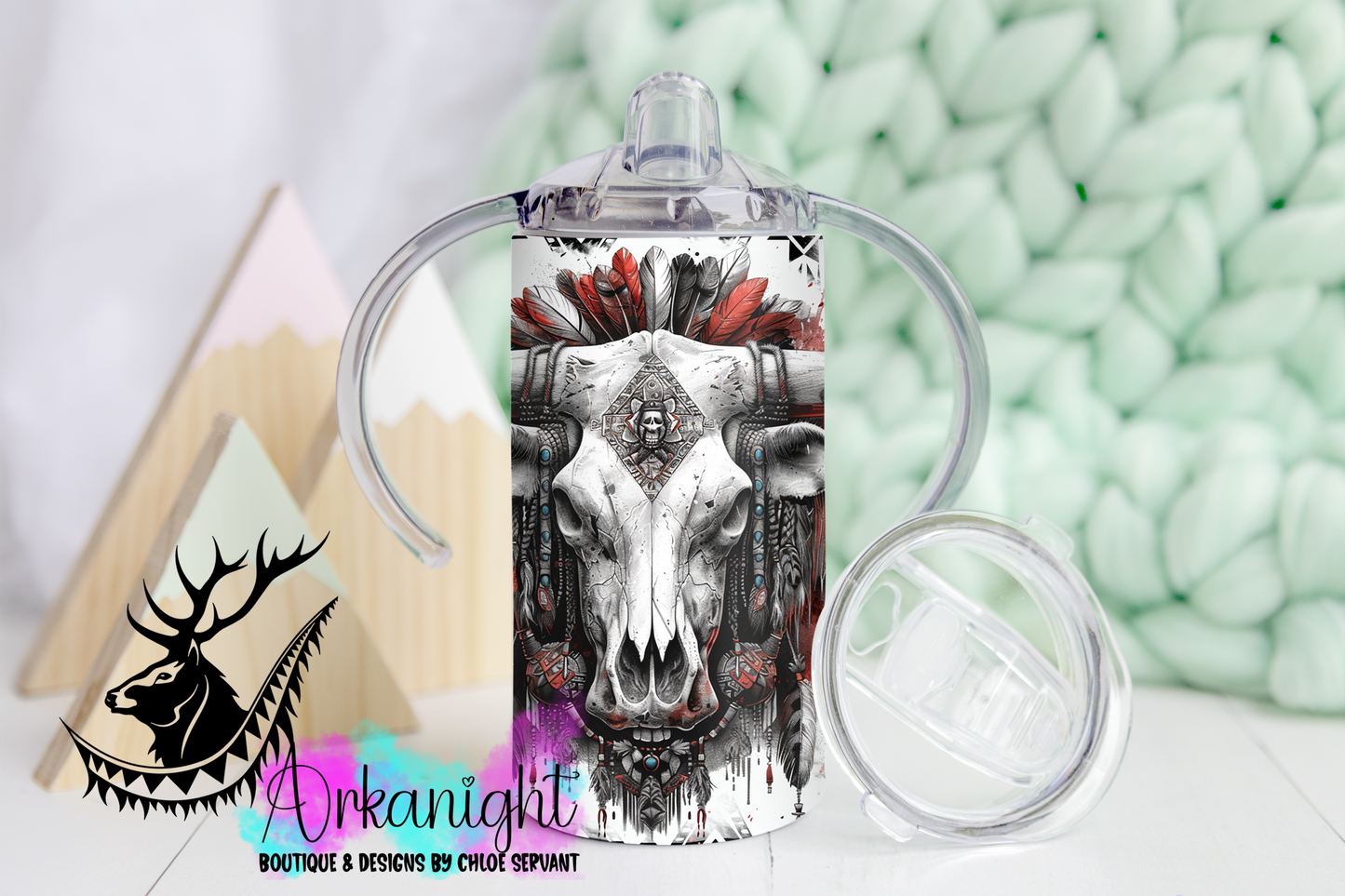 Gourde - Biberon Évolutif sur commande - Red Aztec Bramabull- Mini Cowboy