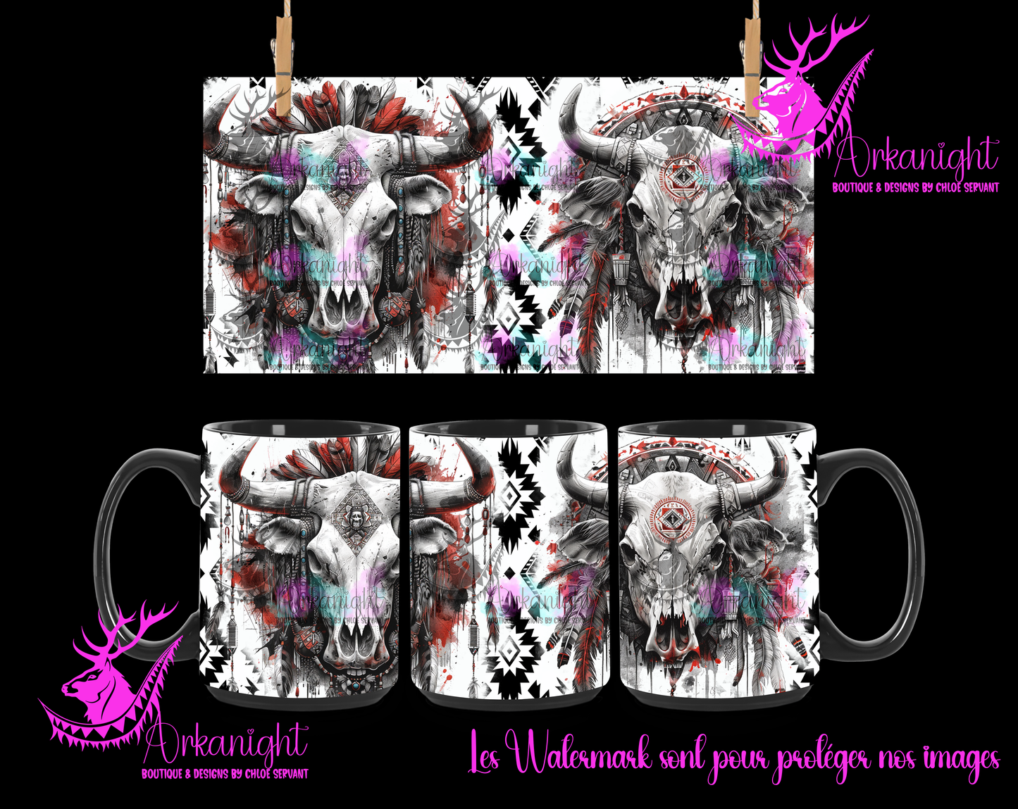 Tasse en céramique sur commande - Red Aztec Bramabull