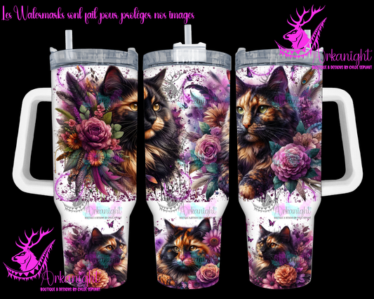 Gourde 40 oz sur commande - Turtoiseshell Cat