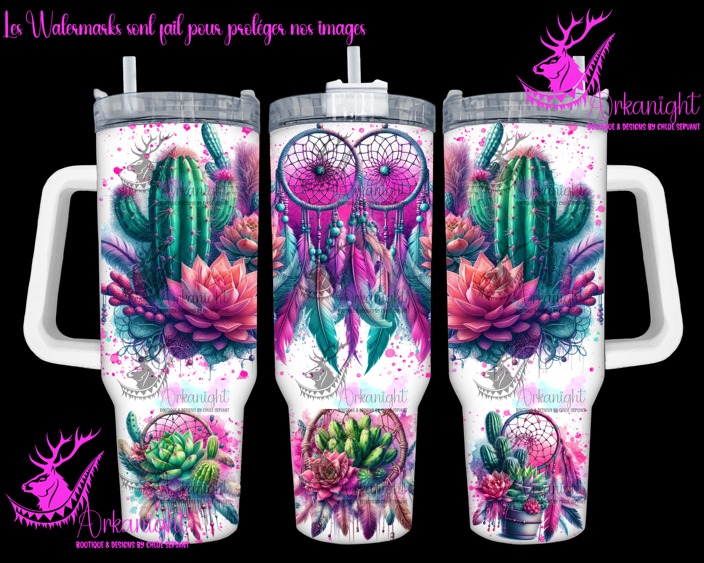 Gourde 40 oz sur commande - Cactus