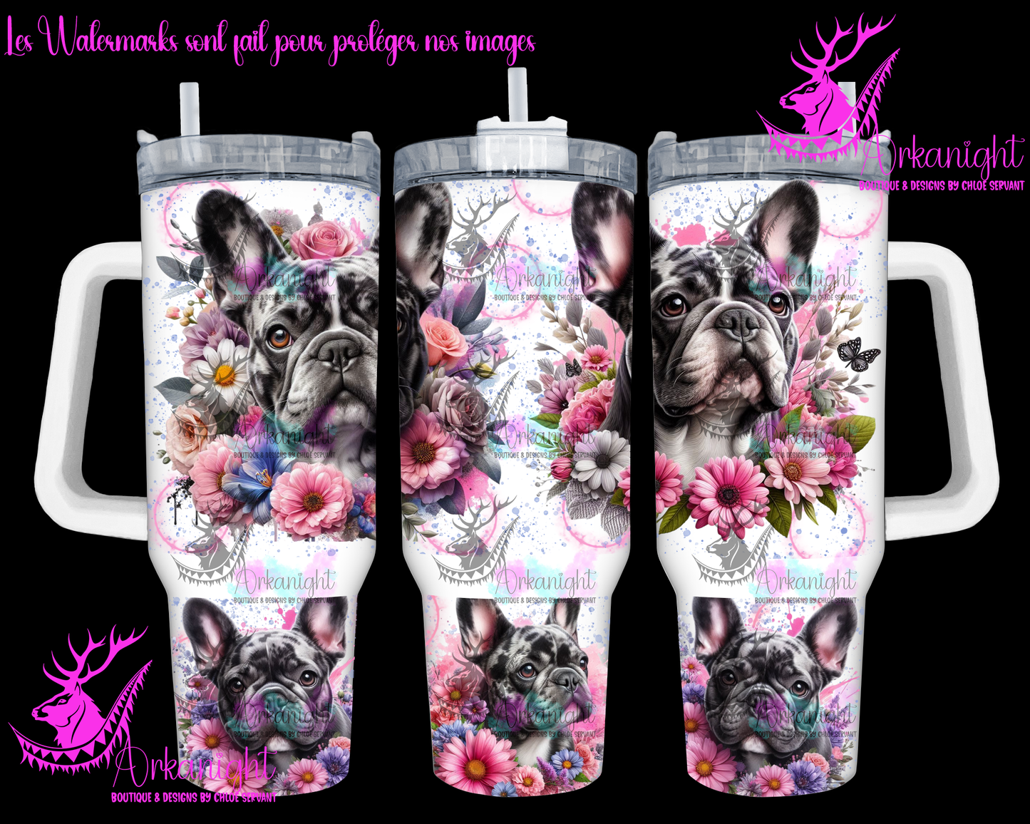 Gourde 40 oz sur commande - Frenchie - 02